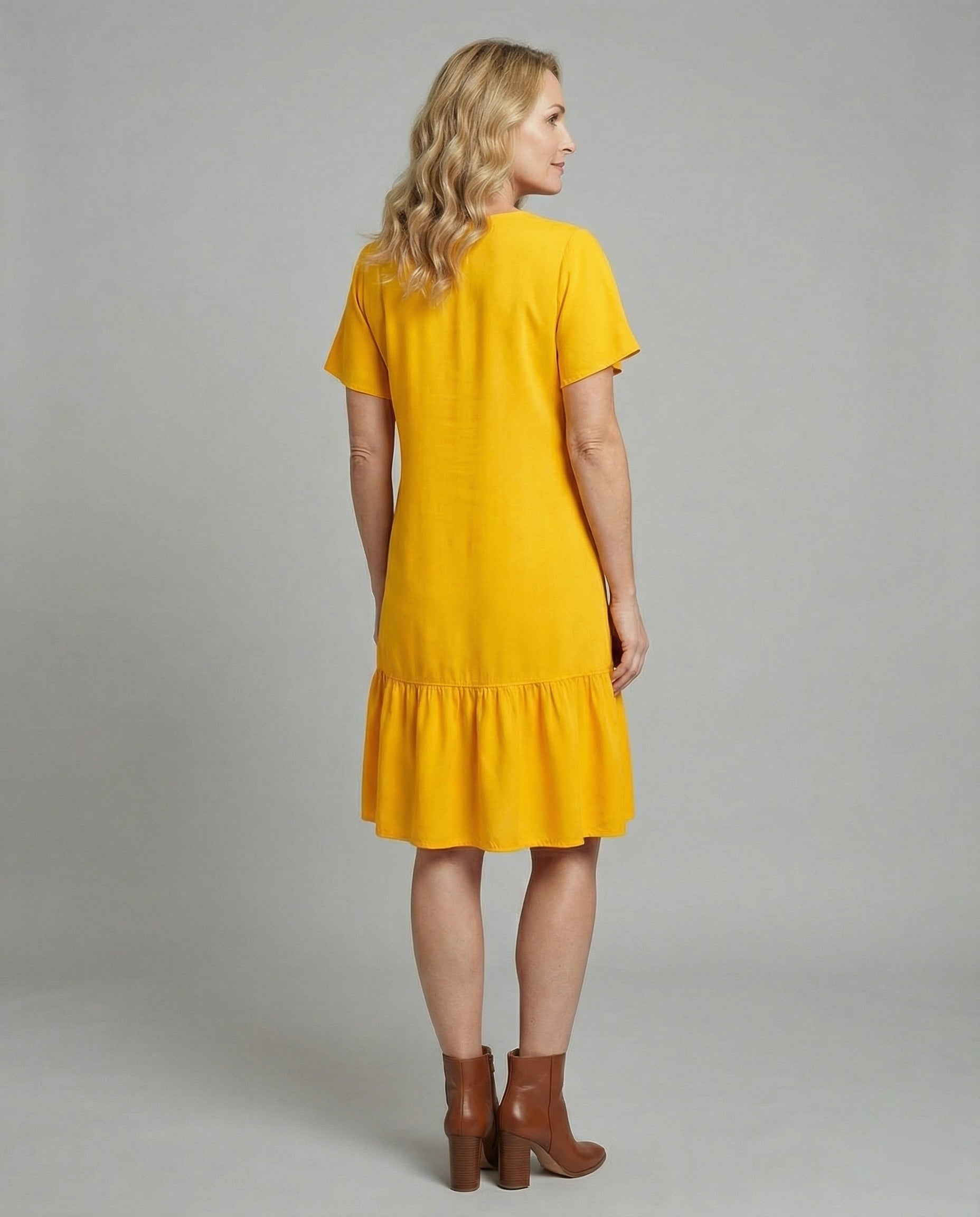 Women's Summer Dress A-Line Button Placket