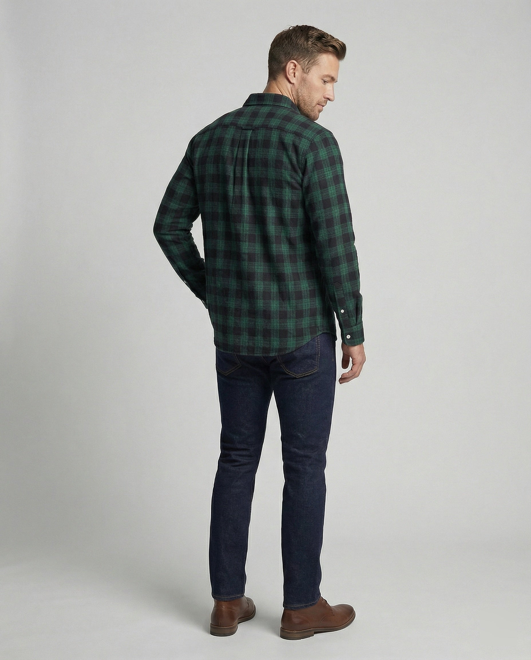 Men's Flannel Shirt Checked Casual