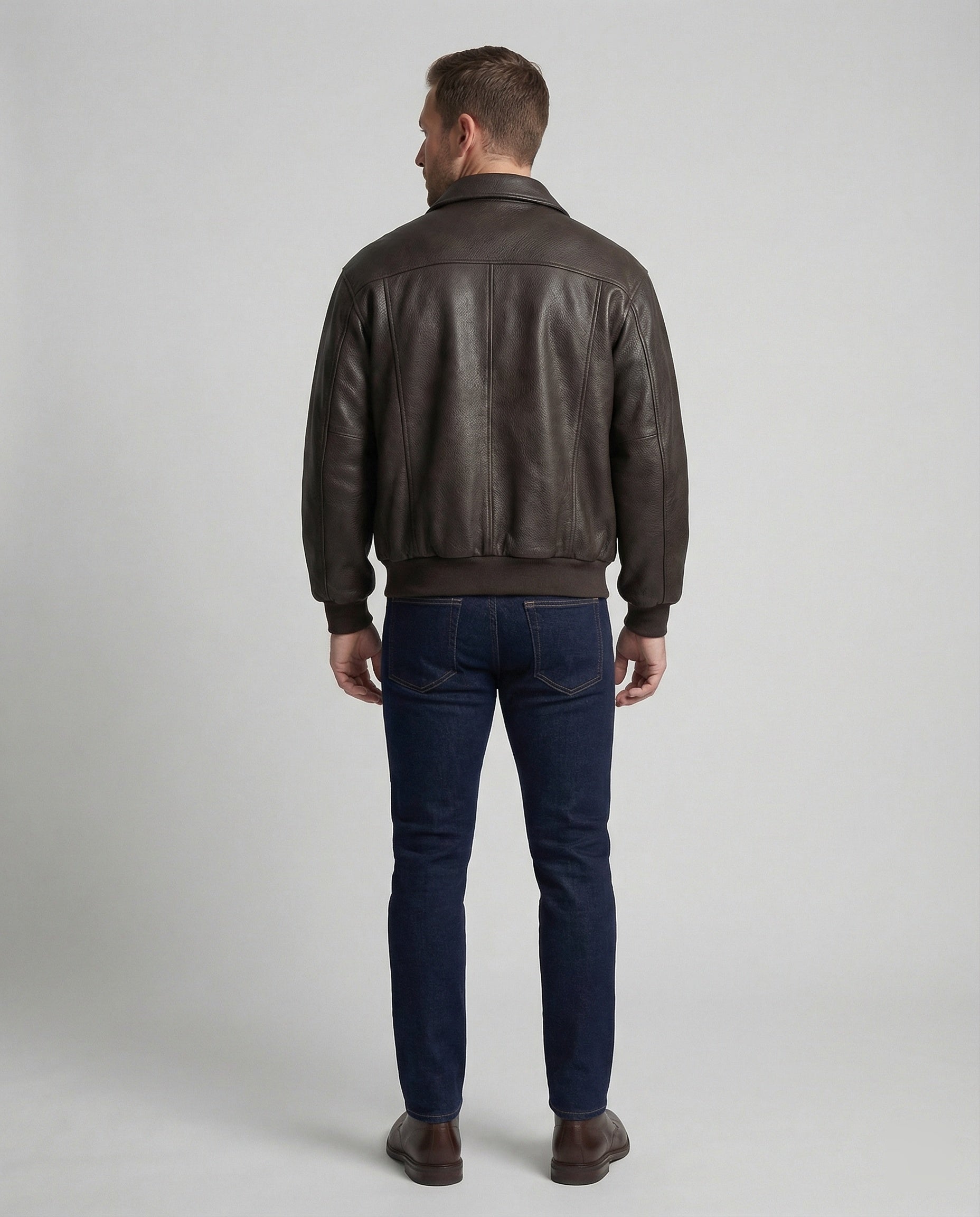 Men's Premium Leather Bomber Jacket