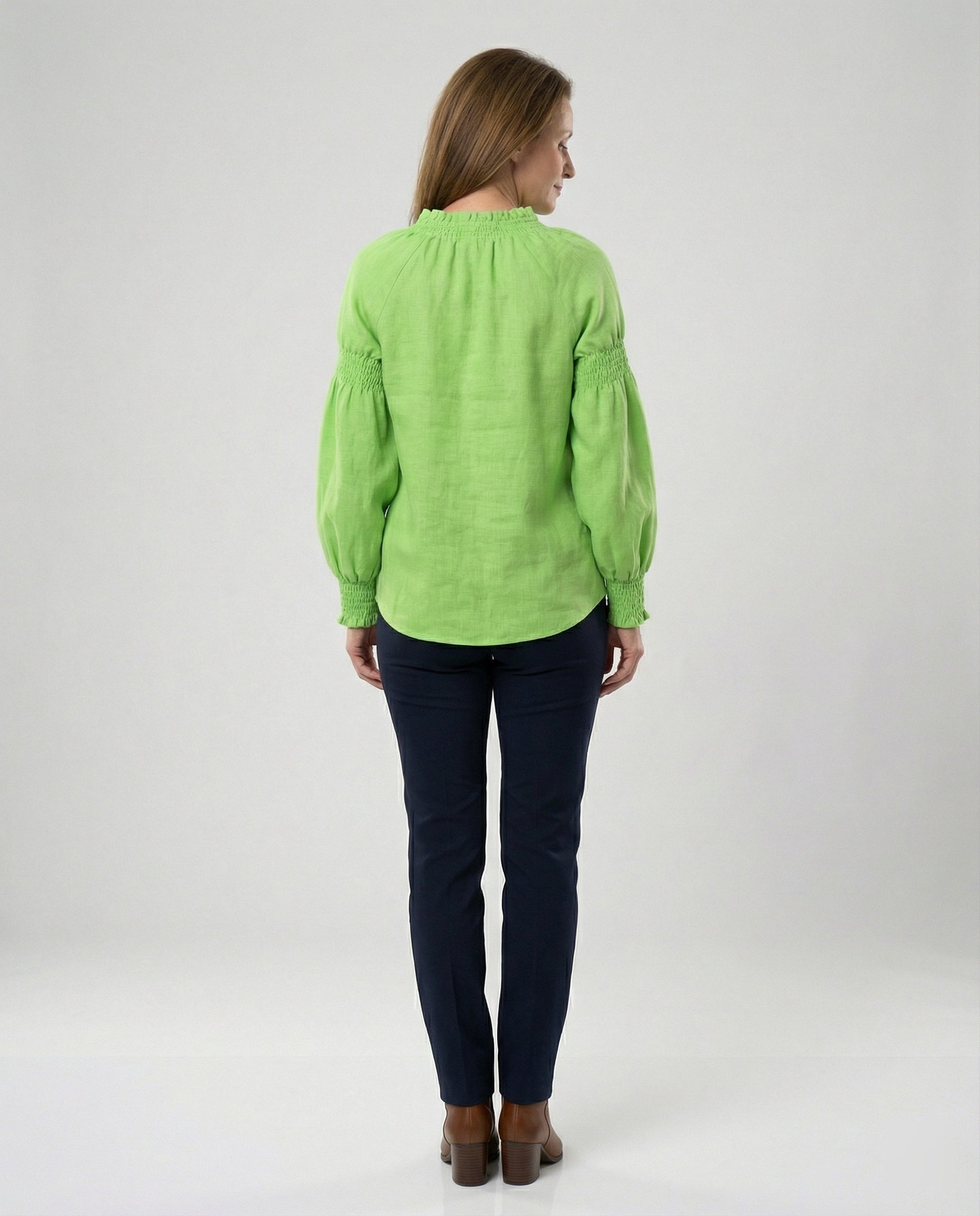 Ladies Tunic Linen with Balloon Sleeves