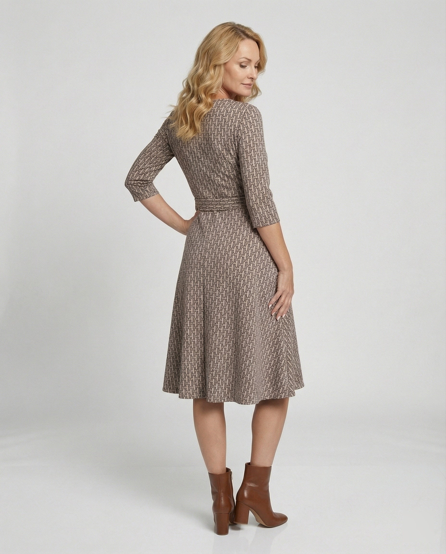 Women Midi Dress A-Line Elegant