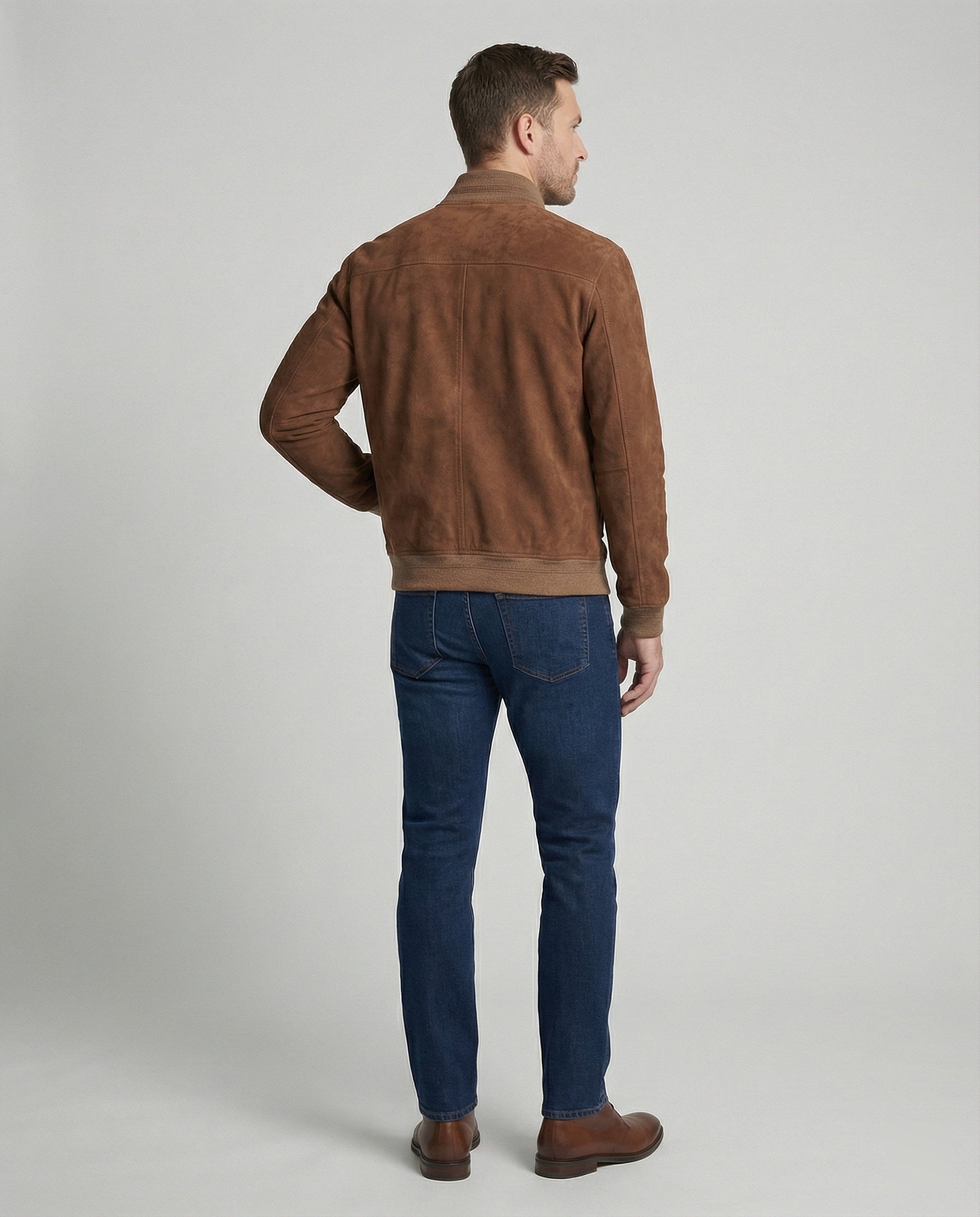 Leisurewear Men Suede Jacket Bomber