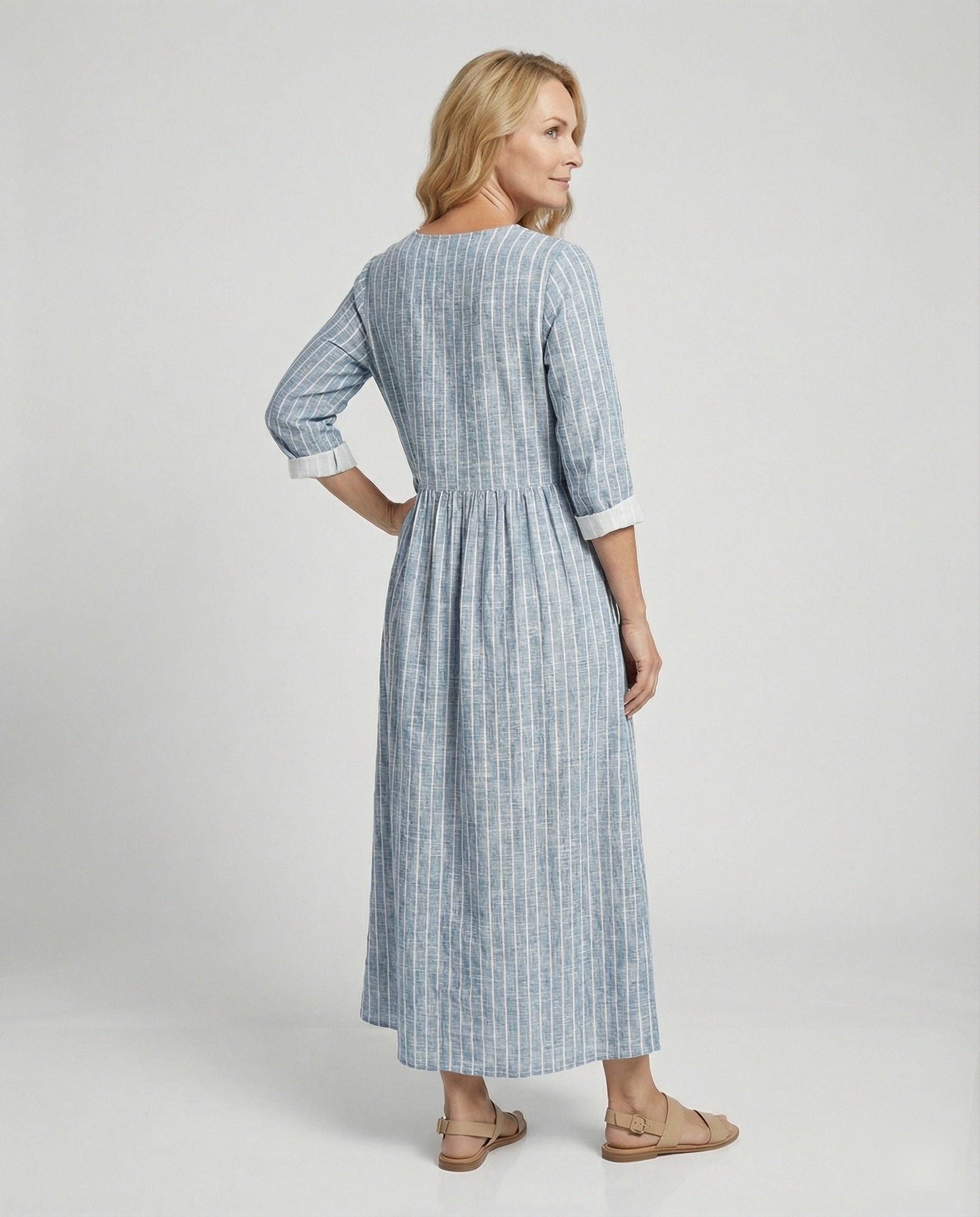Women's Boho Maxi Dress Summer Linen Look