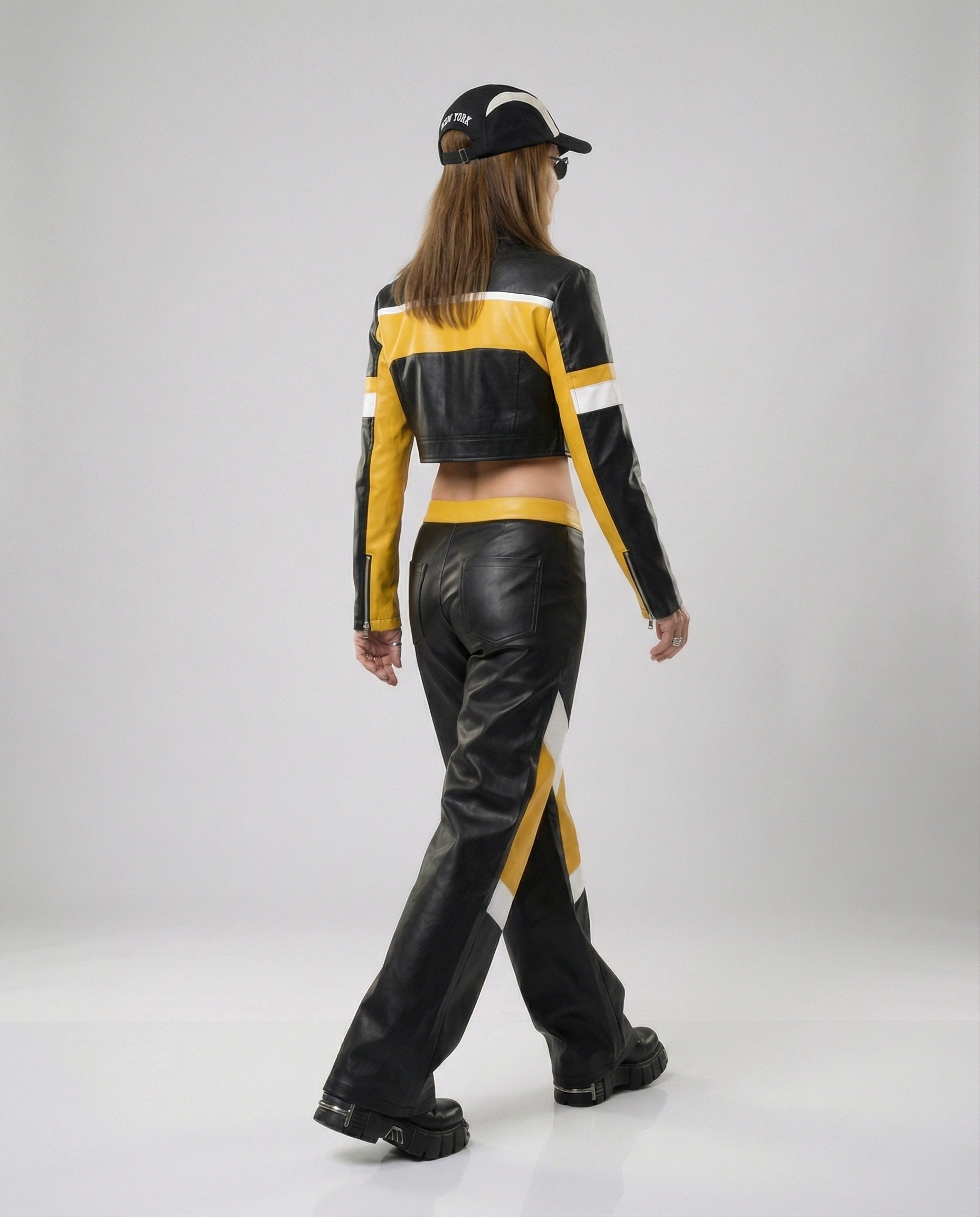 Women's Leather Jacket Black Set