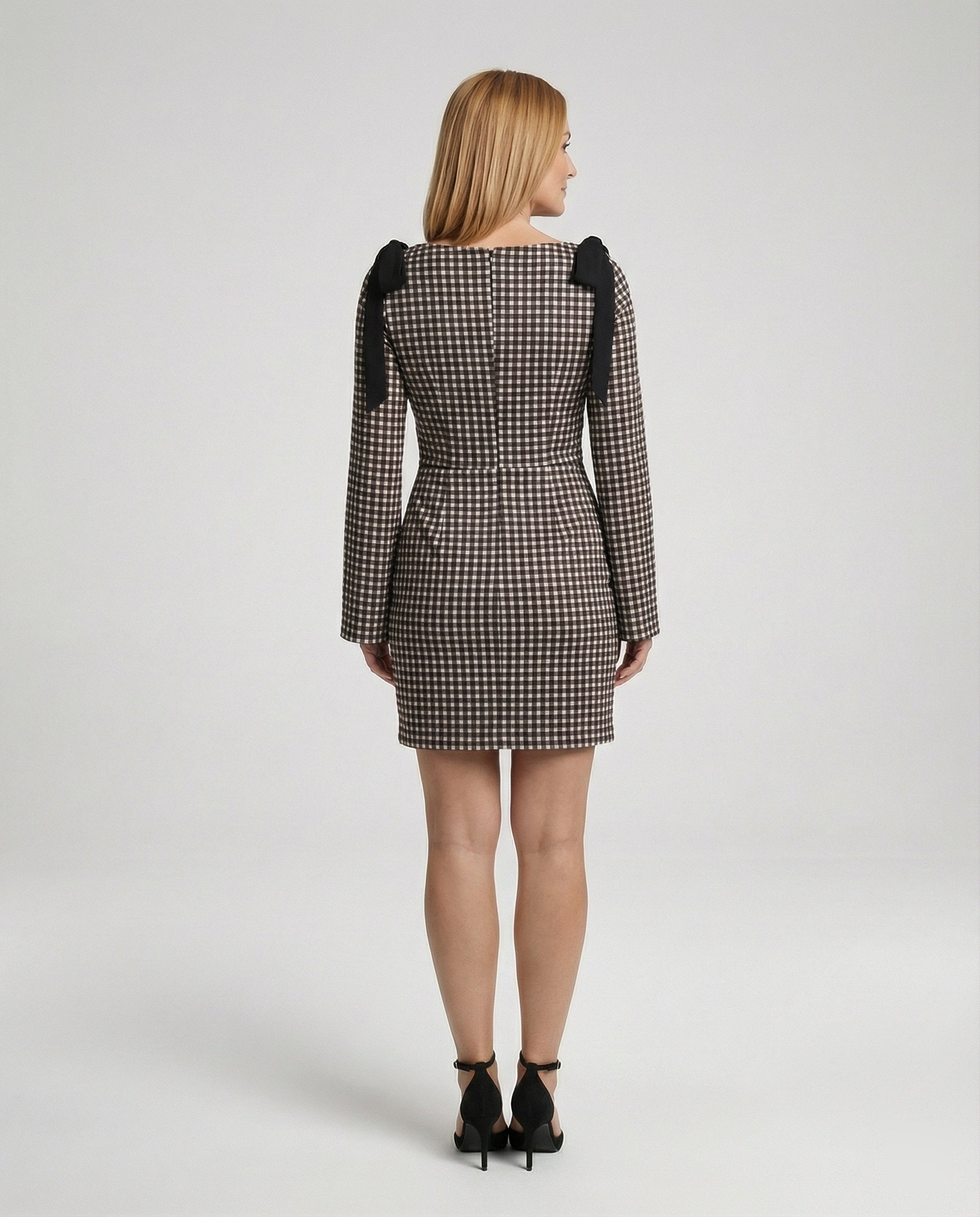 Women’s elegant checkered sheath dress