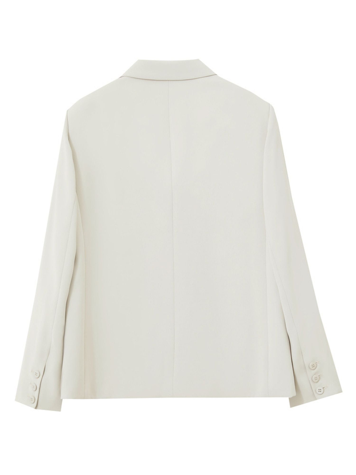 Flat-lay back of blazer showcasing vent and back seam details