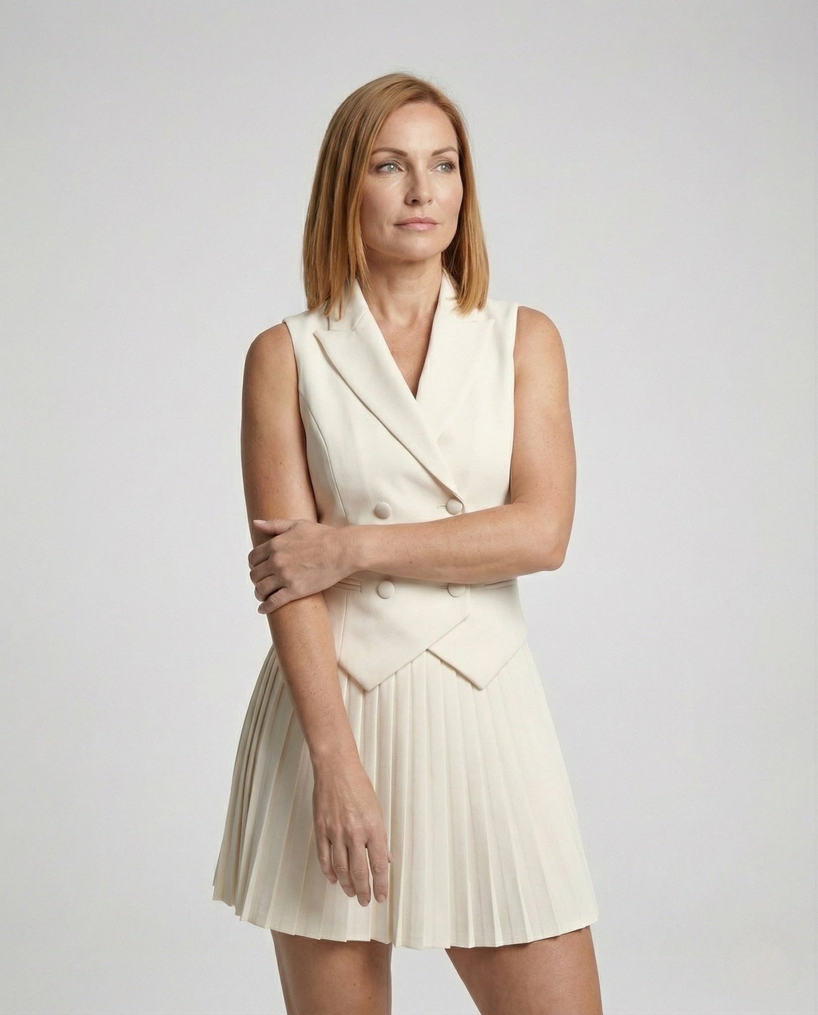 Blazer vest Sleeveless Double-breasted Women - Chichicherry