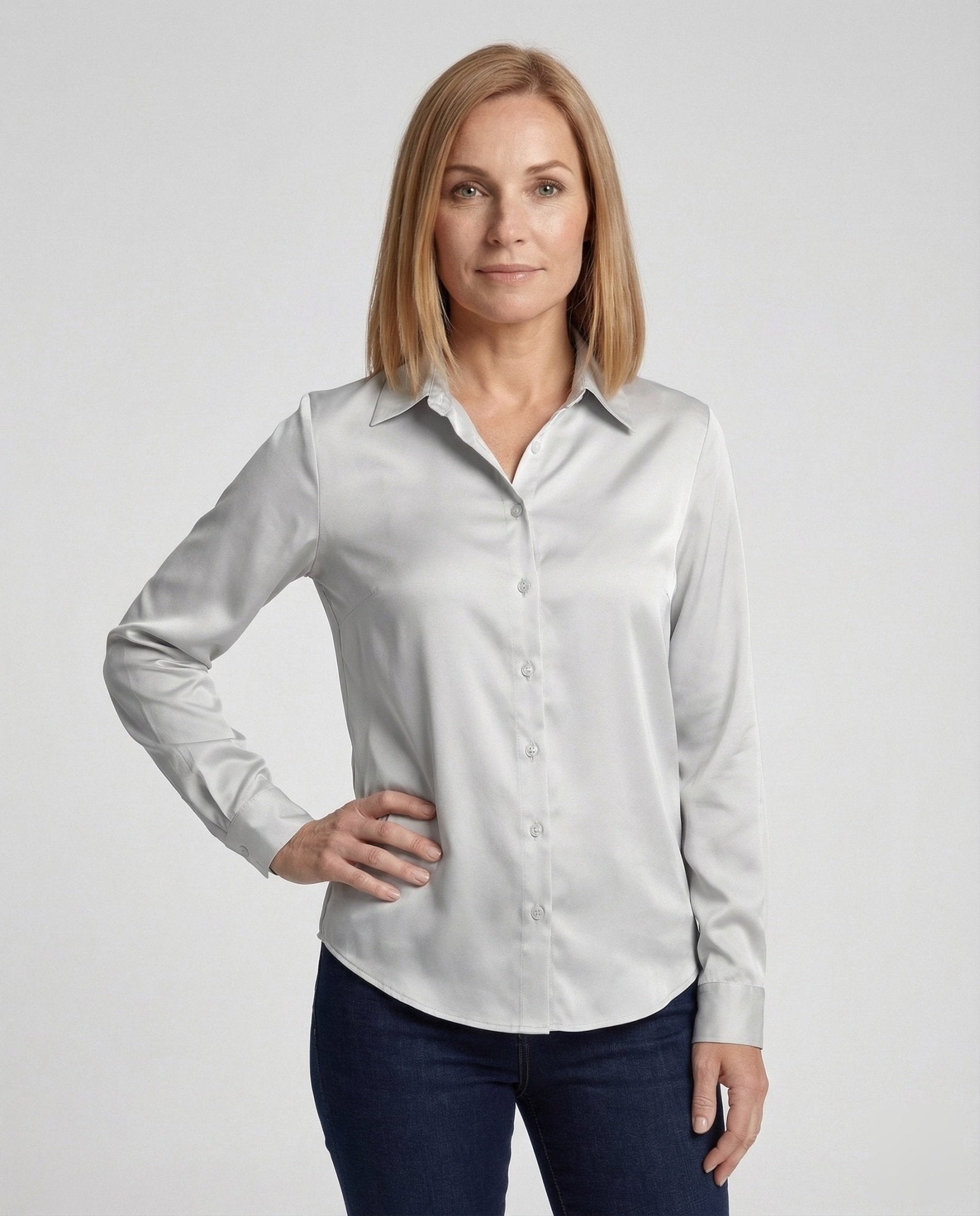 Blouse Women Satin Knot Waist - Chichicherry