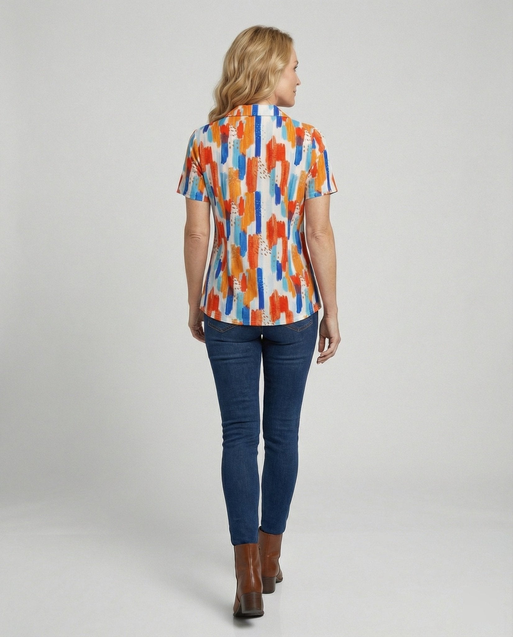 Blouse Women Short Sleeve Print - Chichicherry