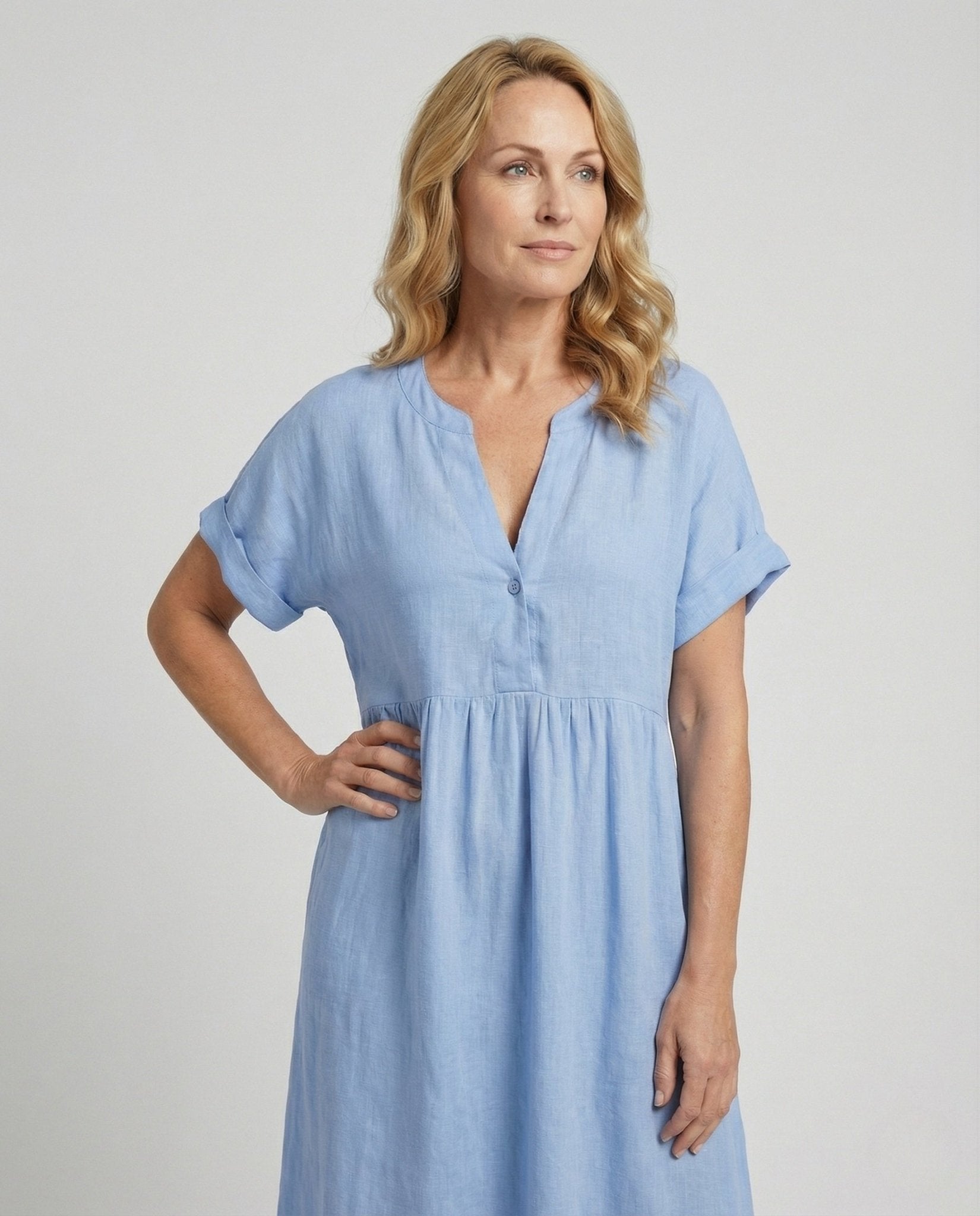 Blouse Women's Short Sleeve Kent Collar - Chichicherry