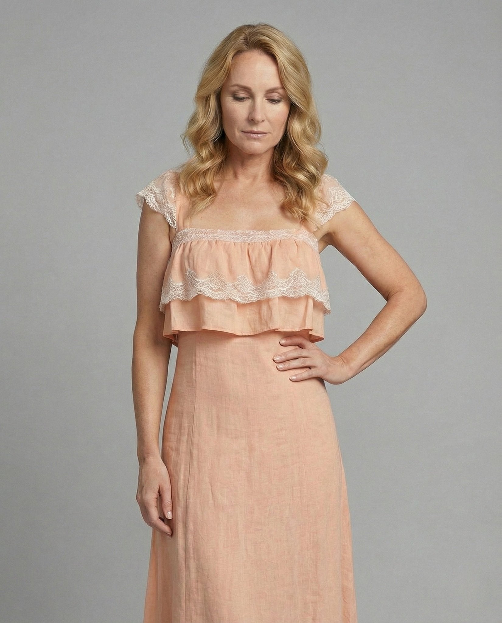 Boho Lace Maxi Dress with Ruffles Women - Chichicherry