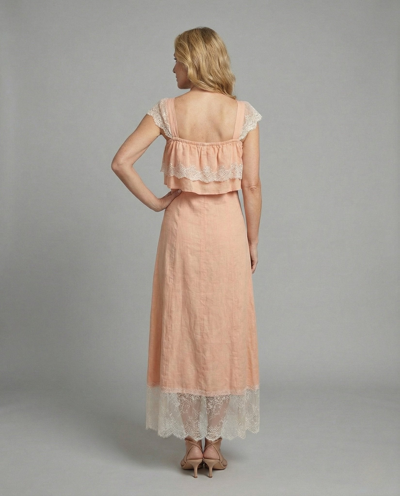Boho Lace Maxi Dress with Ruffles Women - Chichicherry