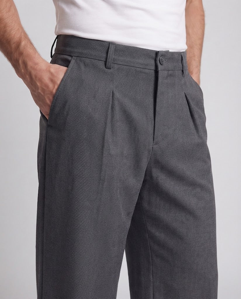 Men's wide wool trousers with pleats and extra wide leg Chichicherry