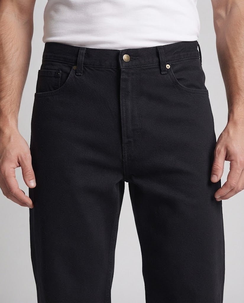 Men's denim flared pants with wide leg and minimalist silhouette Chichicherry