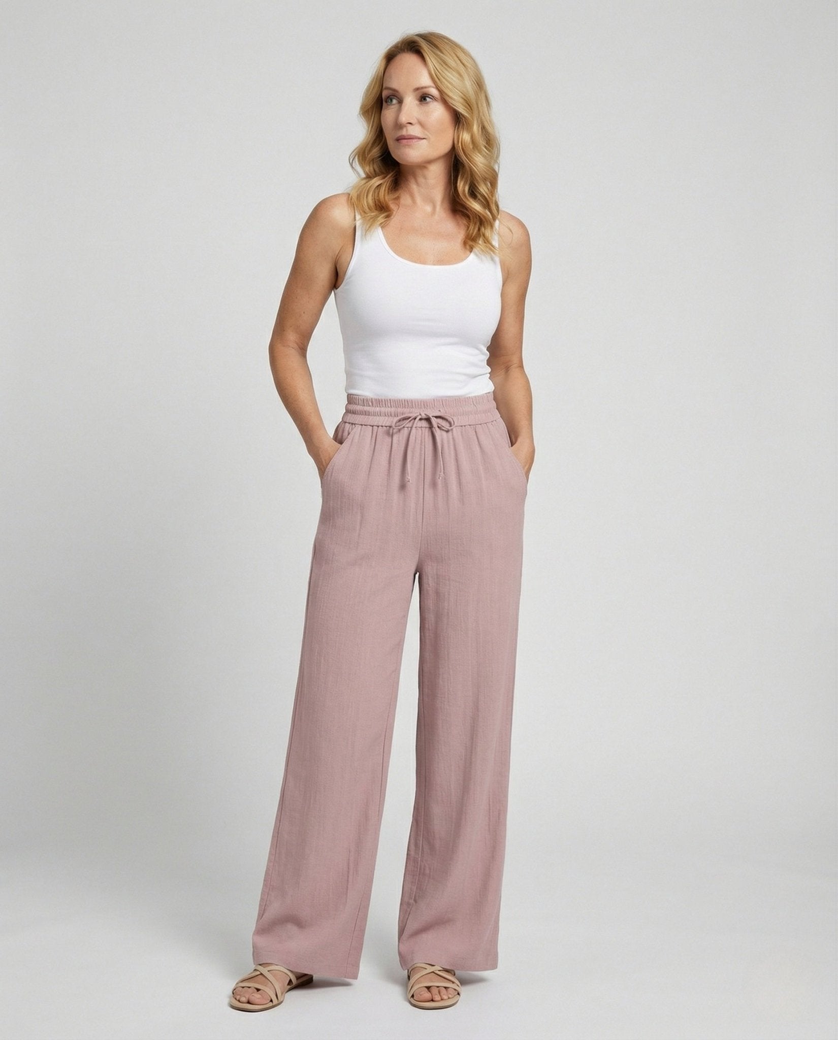 Casual Clothing Women's Linen Pants Wide - Chichicherry