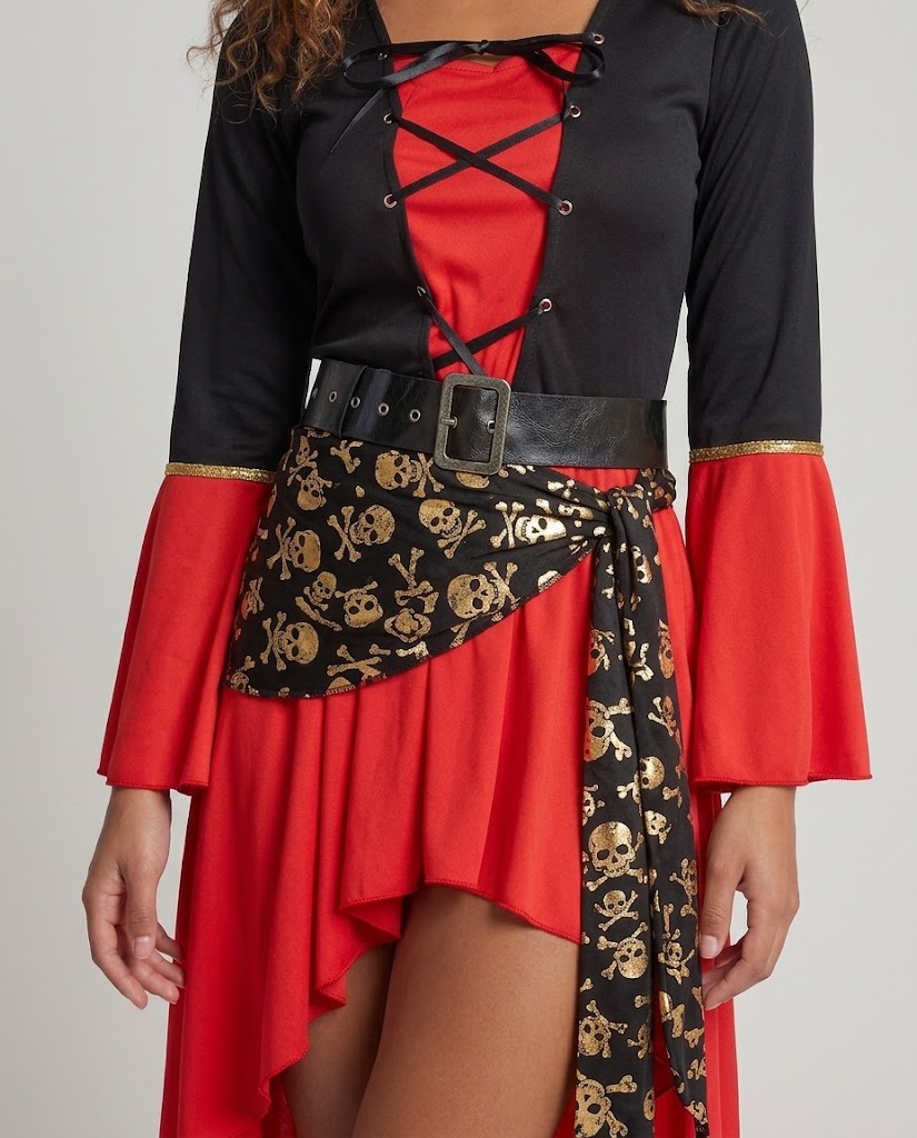 Women Pirate Costume with Swinging Skirt and Detailed Top Design Chichicherry