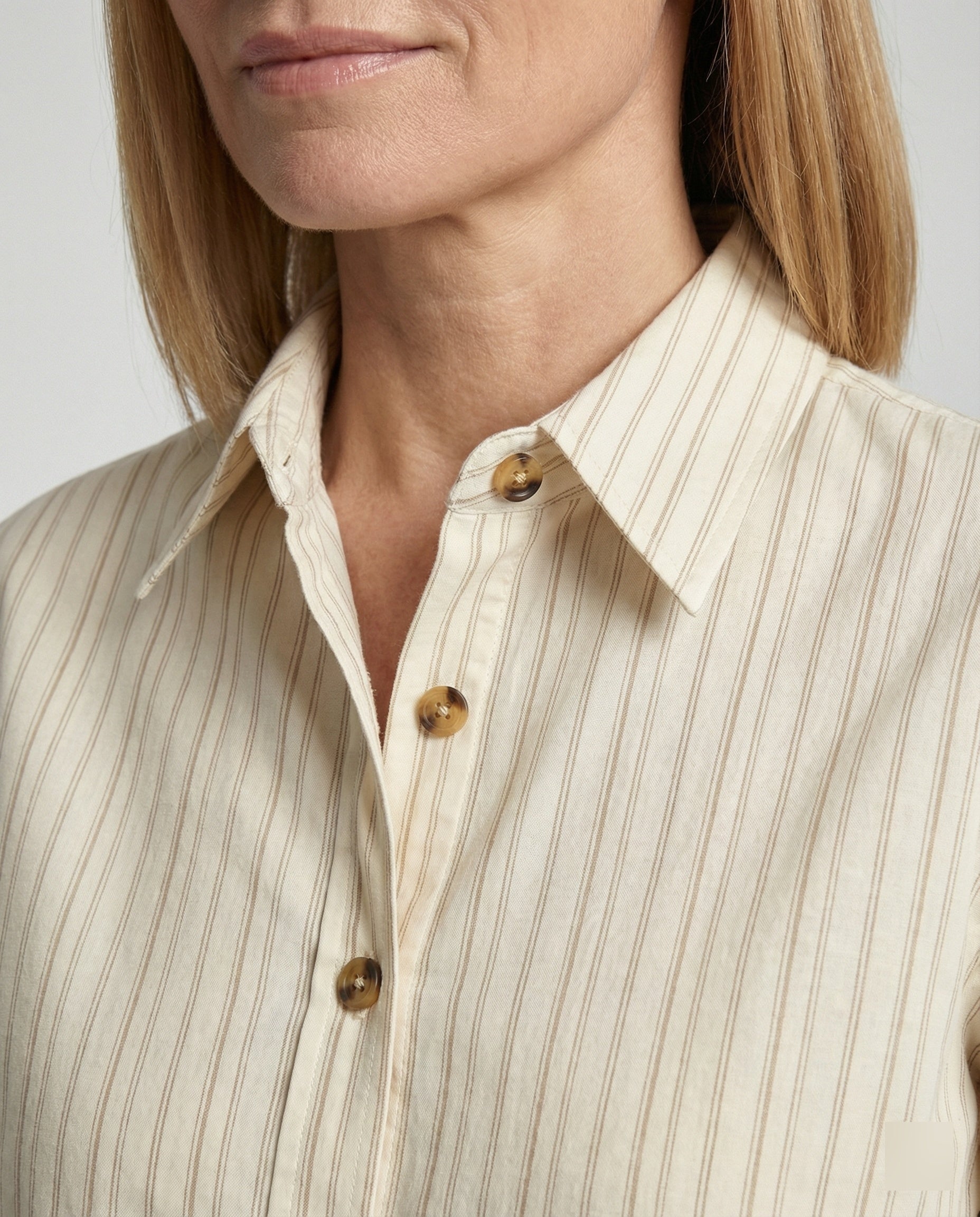 Ladies shirt blouse with fine stripes