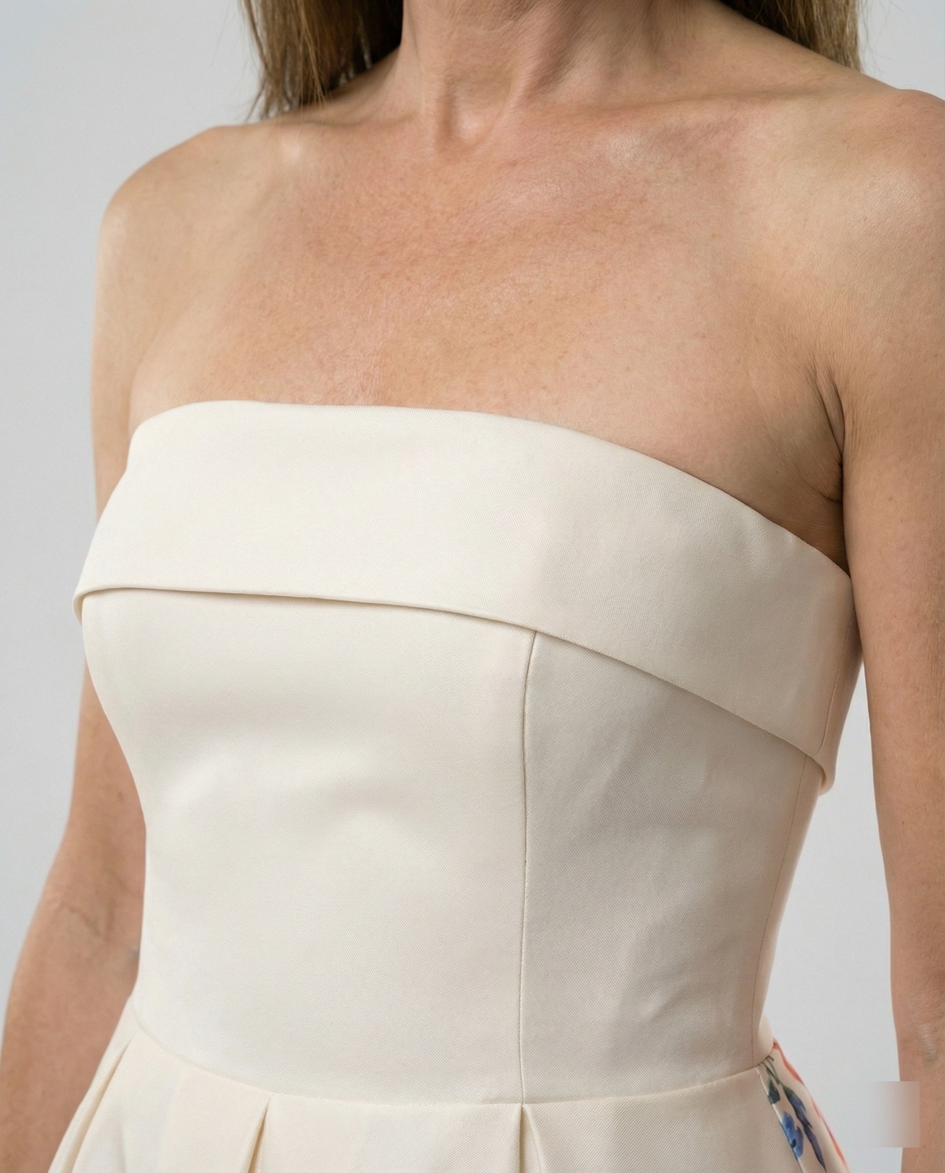 Women’s evening dress strapless with corset