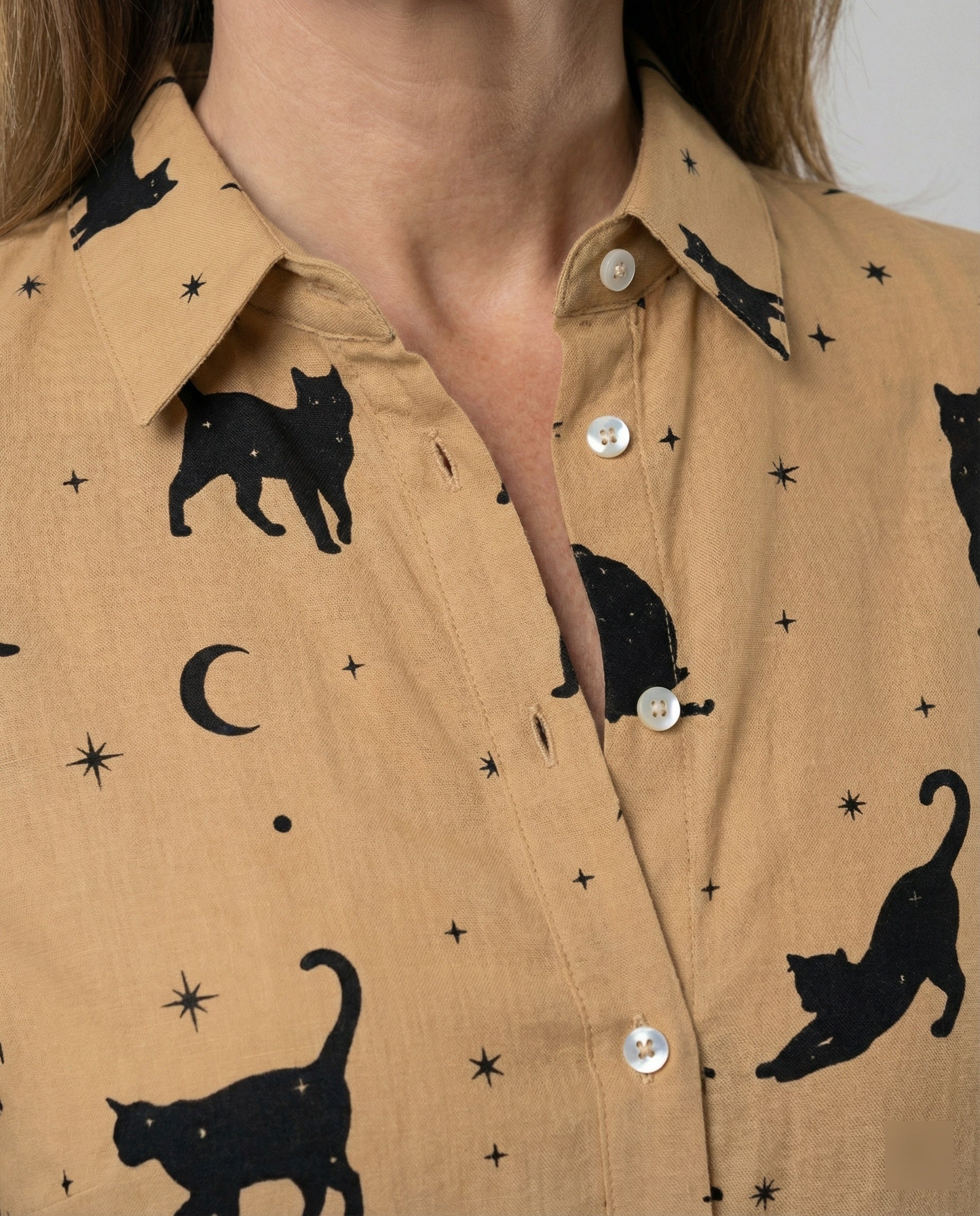Women's Shirt Blouse Cat Print