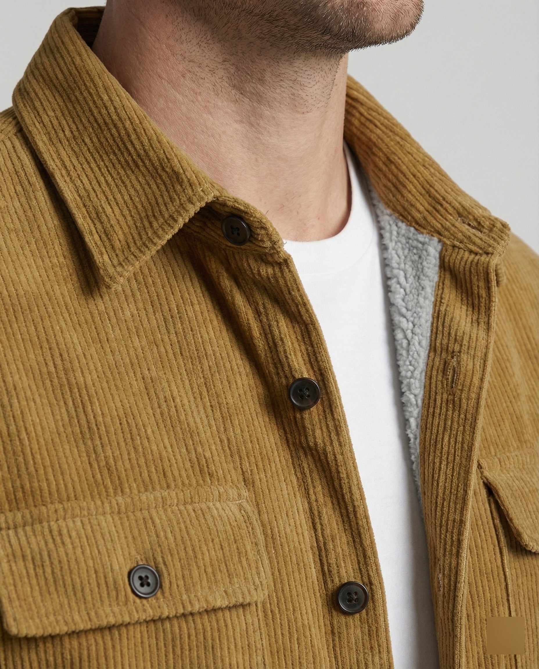 Men's Long Sleeve Shirt Cord Casual