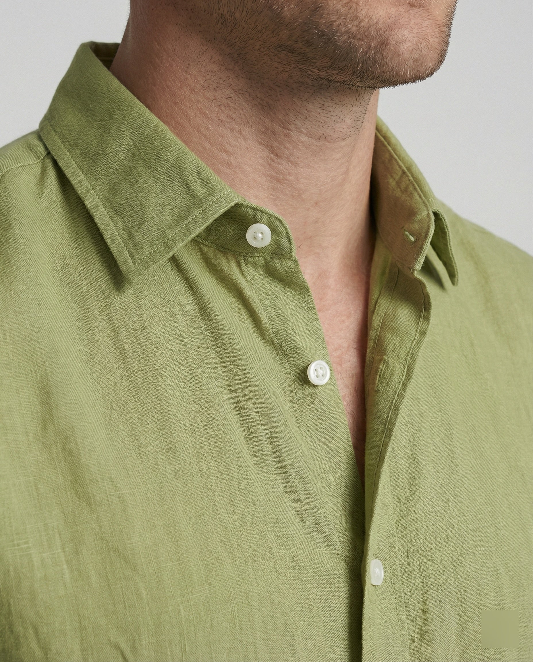 Men's Linen Shirt Men's Stand Collar