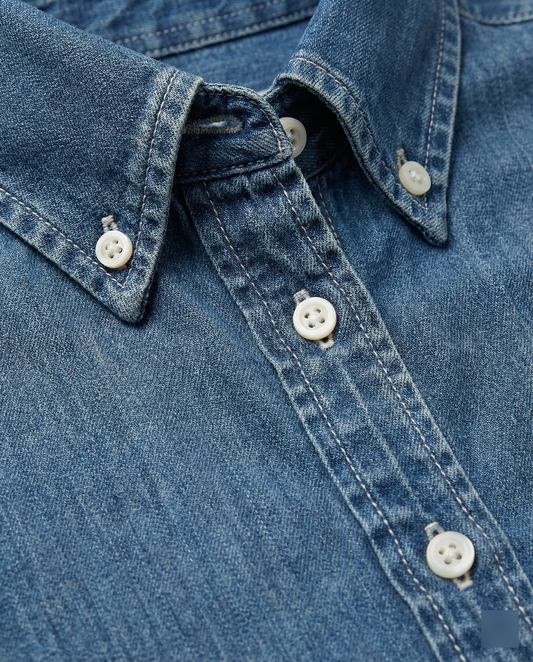 Women's Long Sleeve Shirt Denim Look