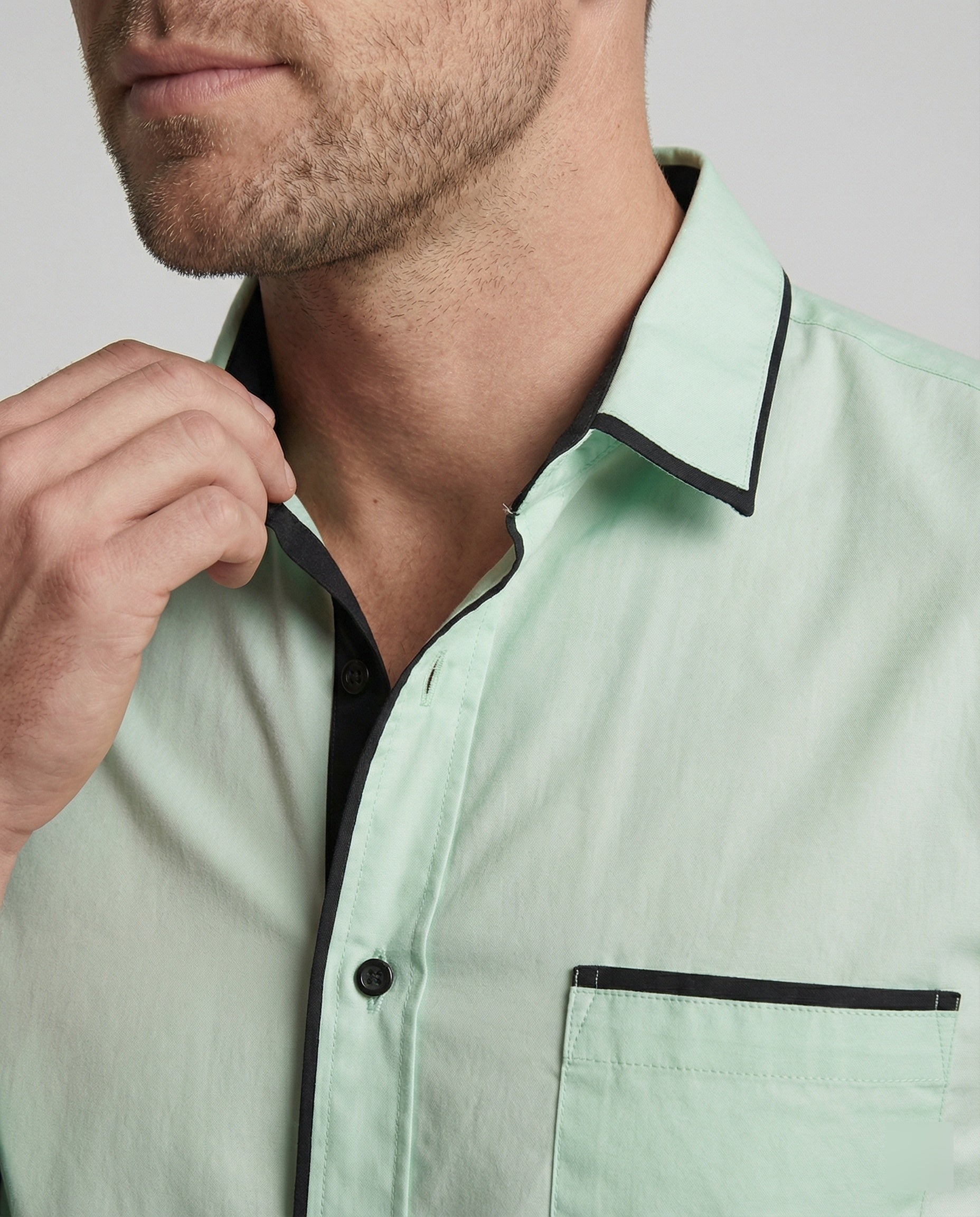 Long sleeve shirt men's business with kent collar