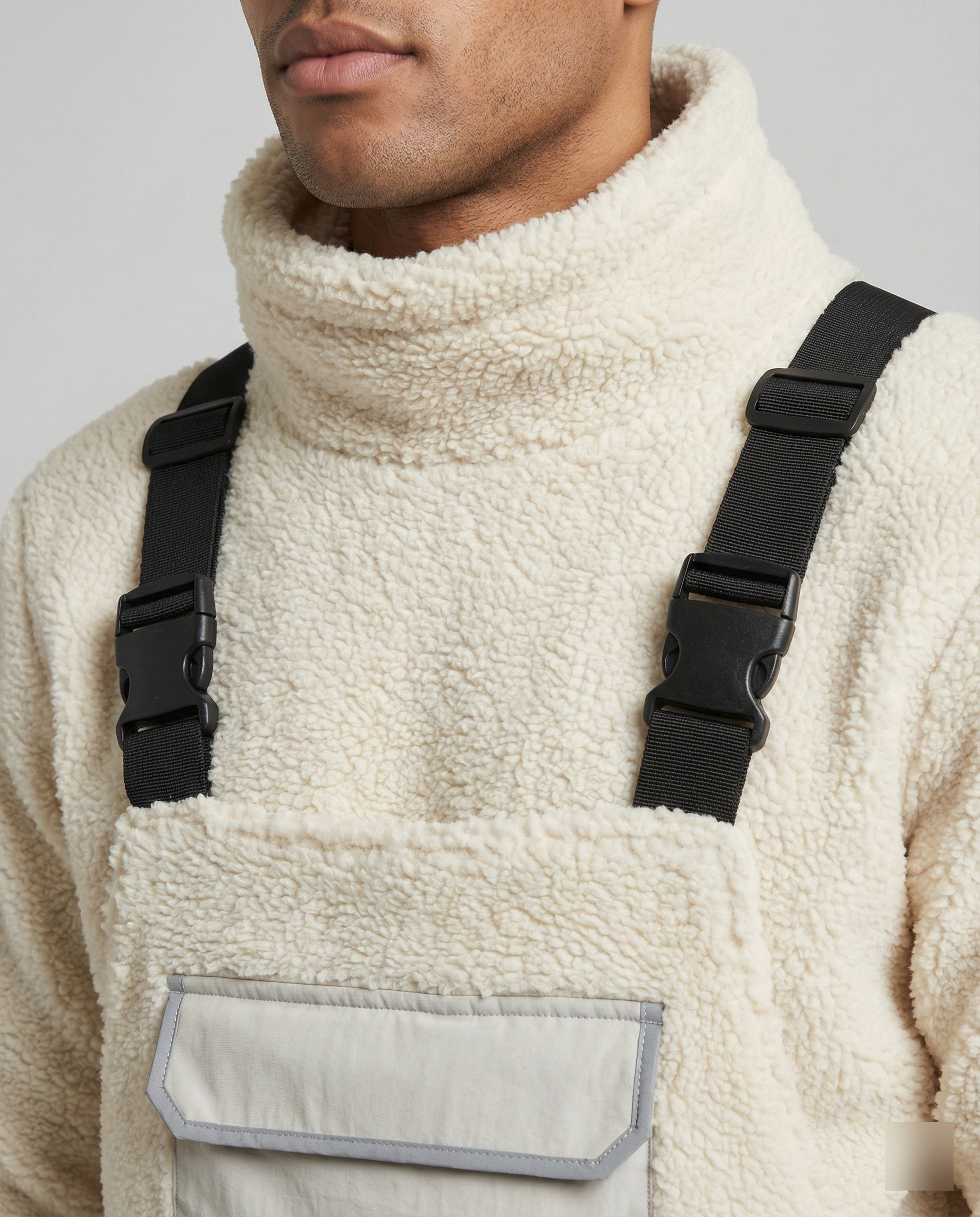 Men's Comfortable Padded Jumpsuit with Hood and Adjustable Straps