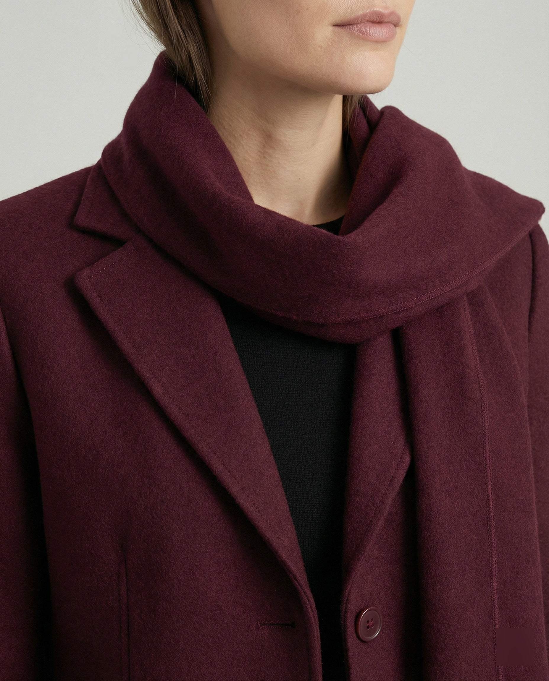 Ladies elegant blazer jacket with detachable scarf