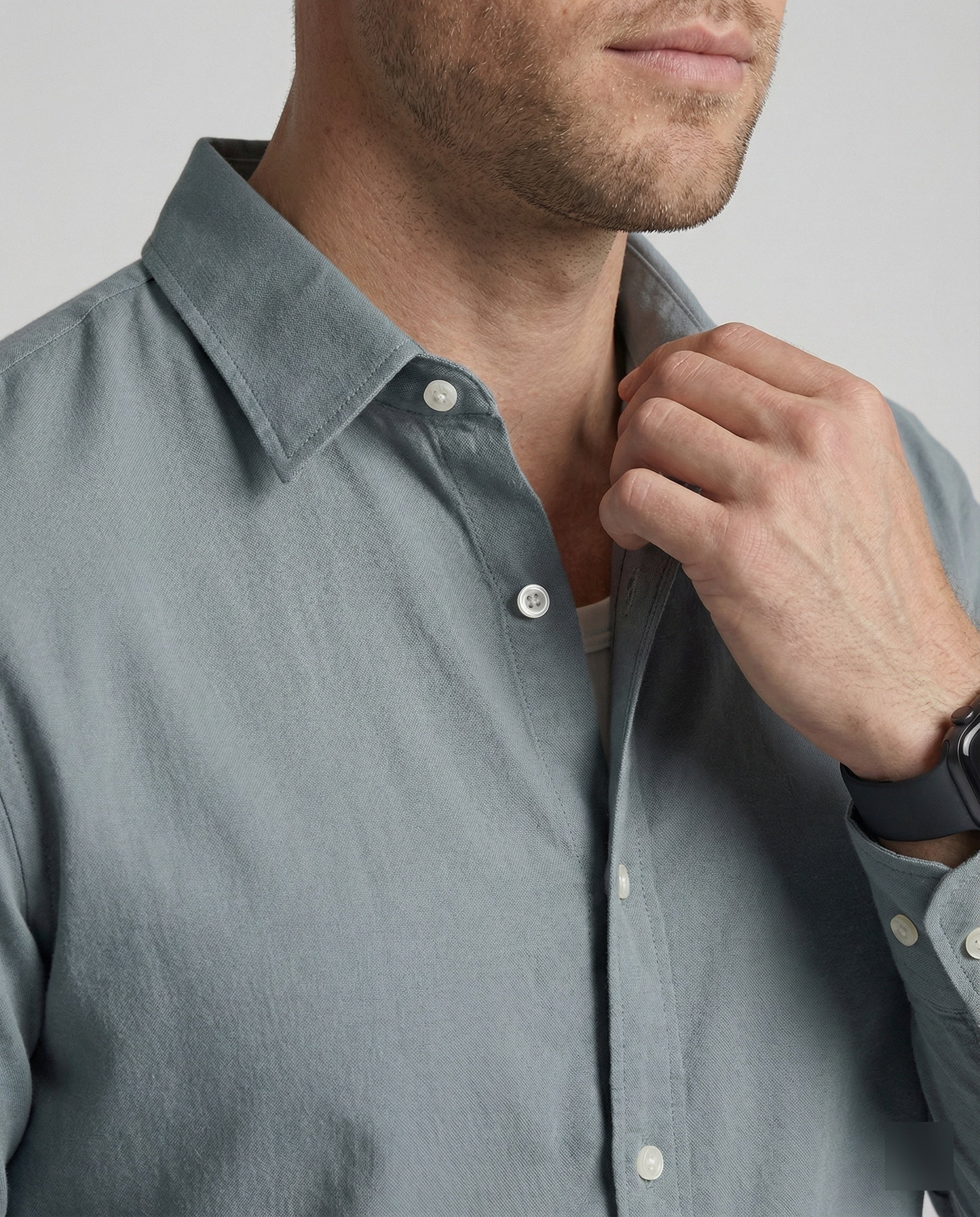 Men's Long Sleeve Shirt Linen Mix