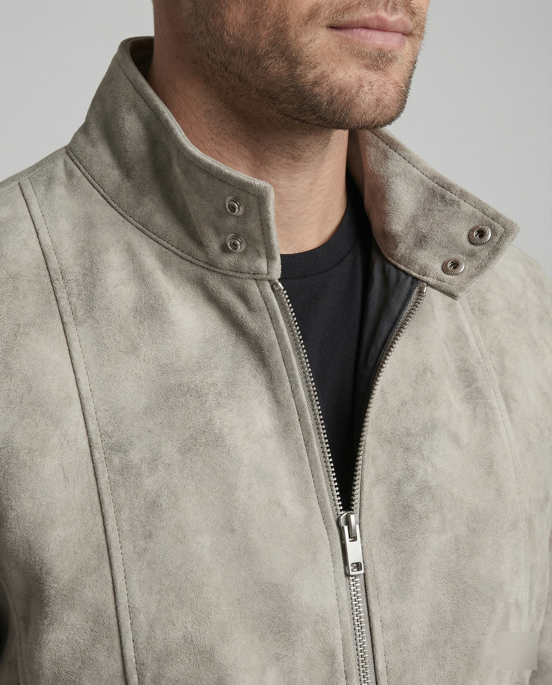 Men's Velour Short Jacket Stand Collar