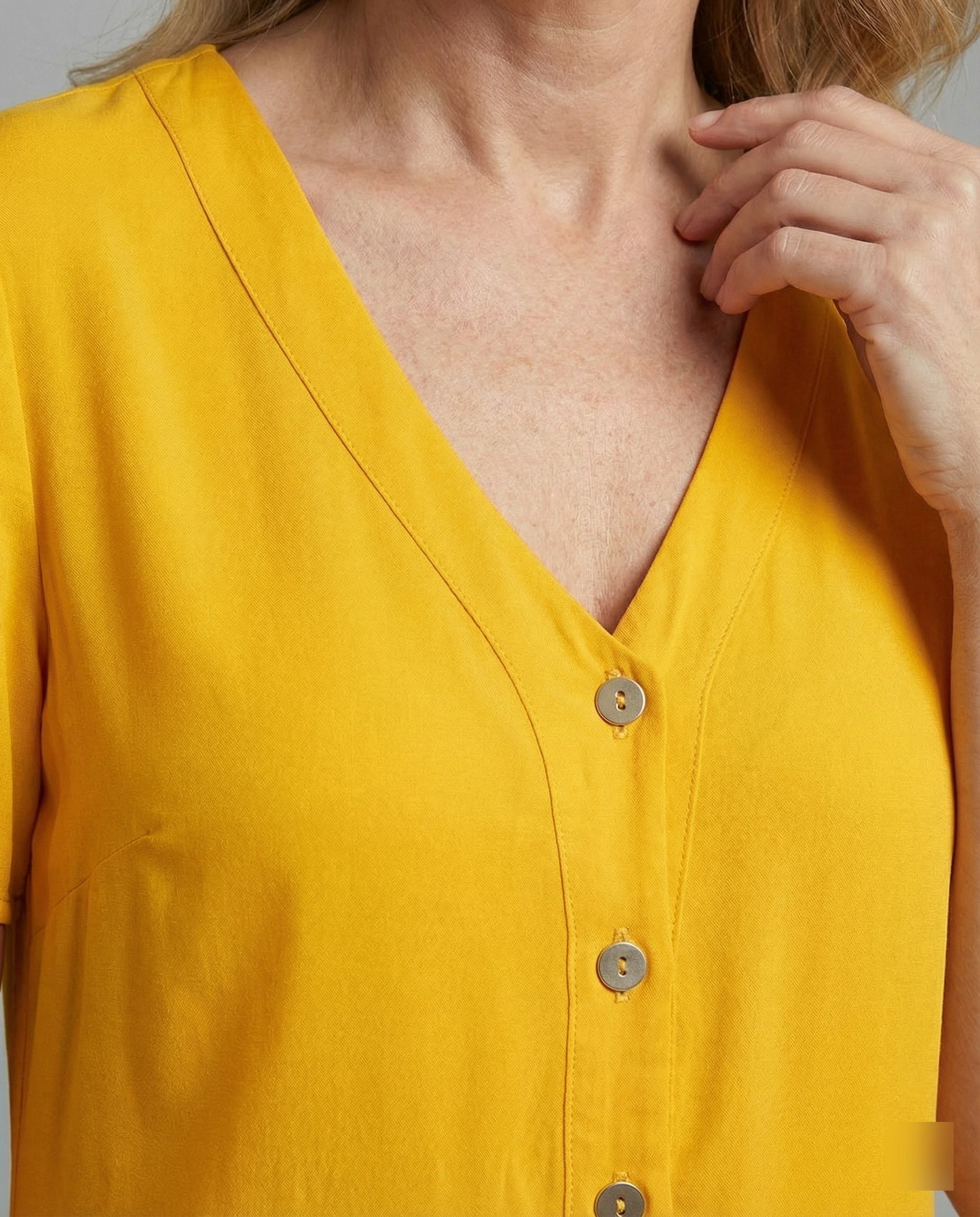 Women's Summer Dress A-Line Button Placket