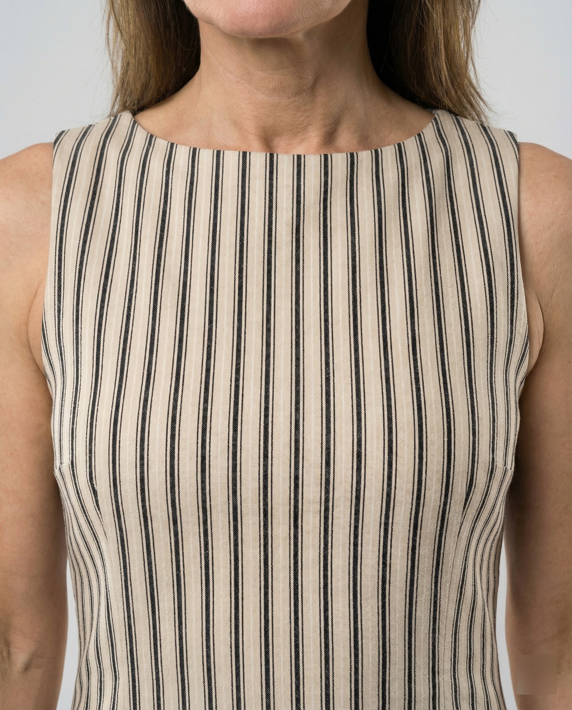 Striped Mini Dress Tailored Women