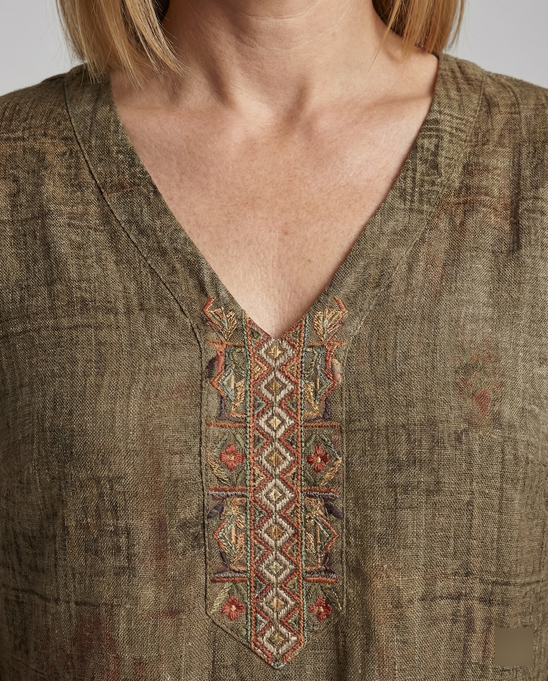 Women's Maxi Dress Summer Linen Look V-Neck