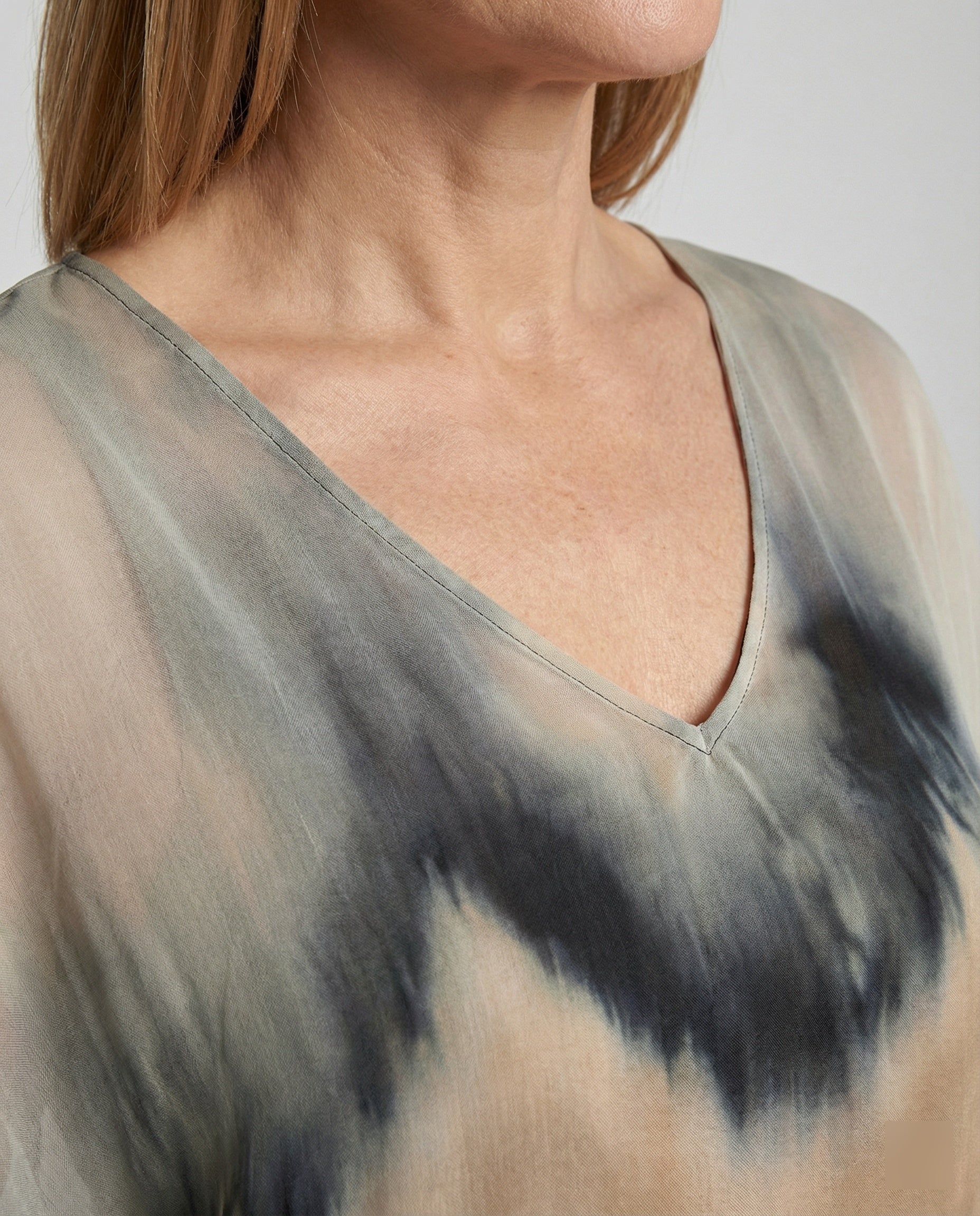Ladies Kaftan Dress Chiffon V-Neck