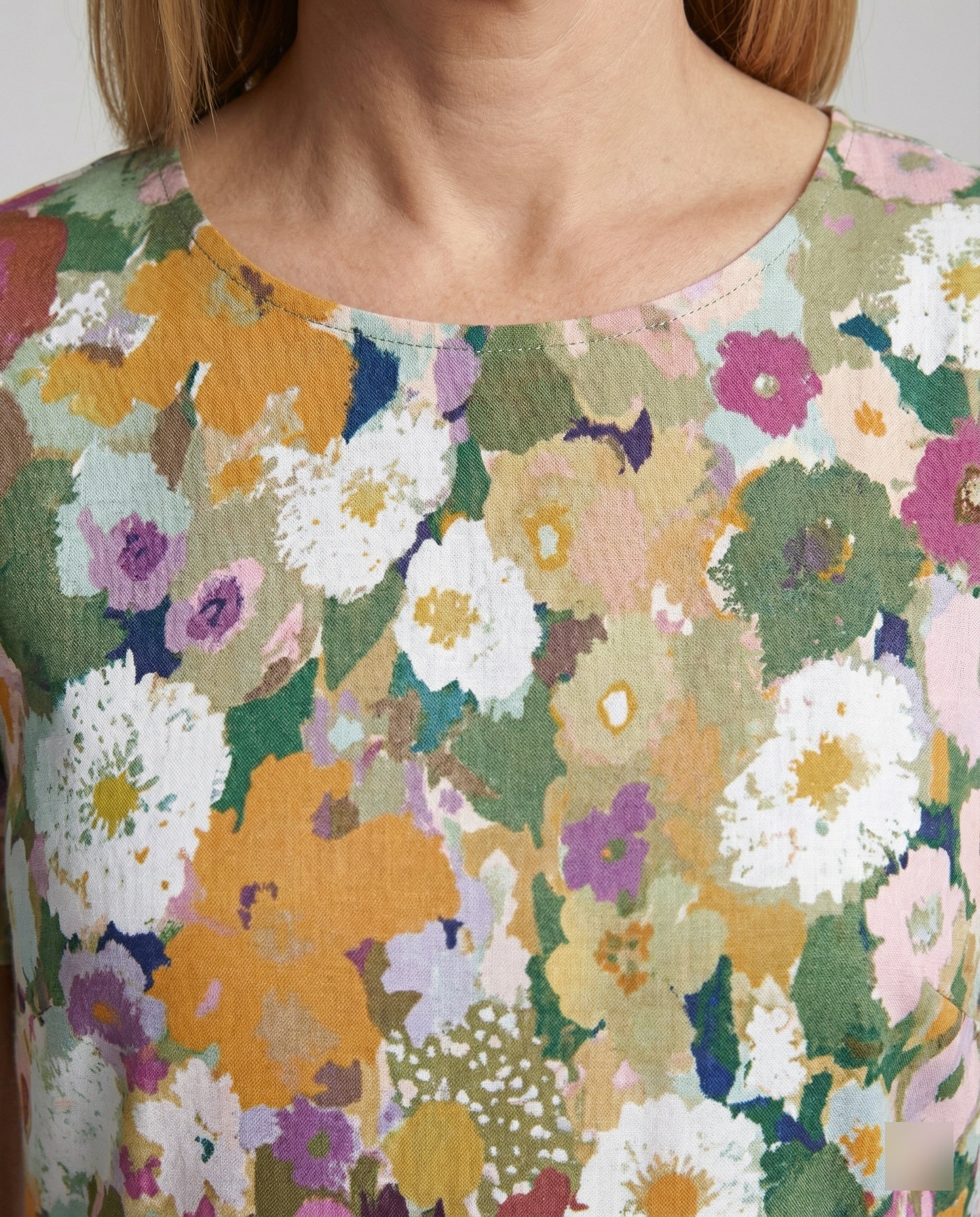 Ladies maxi dress floral asymmetrical