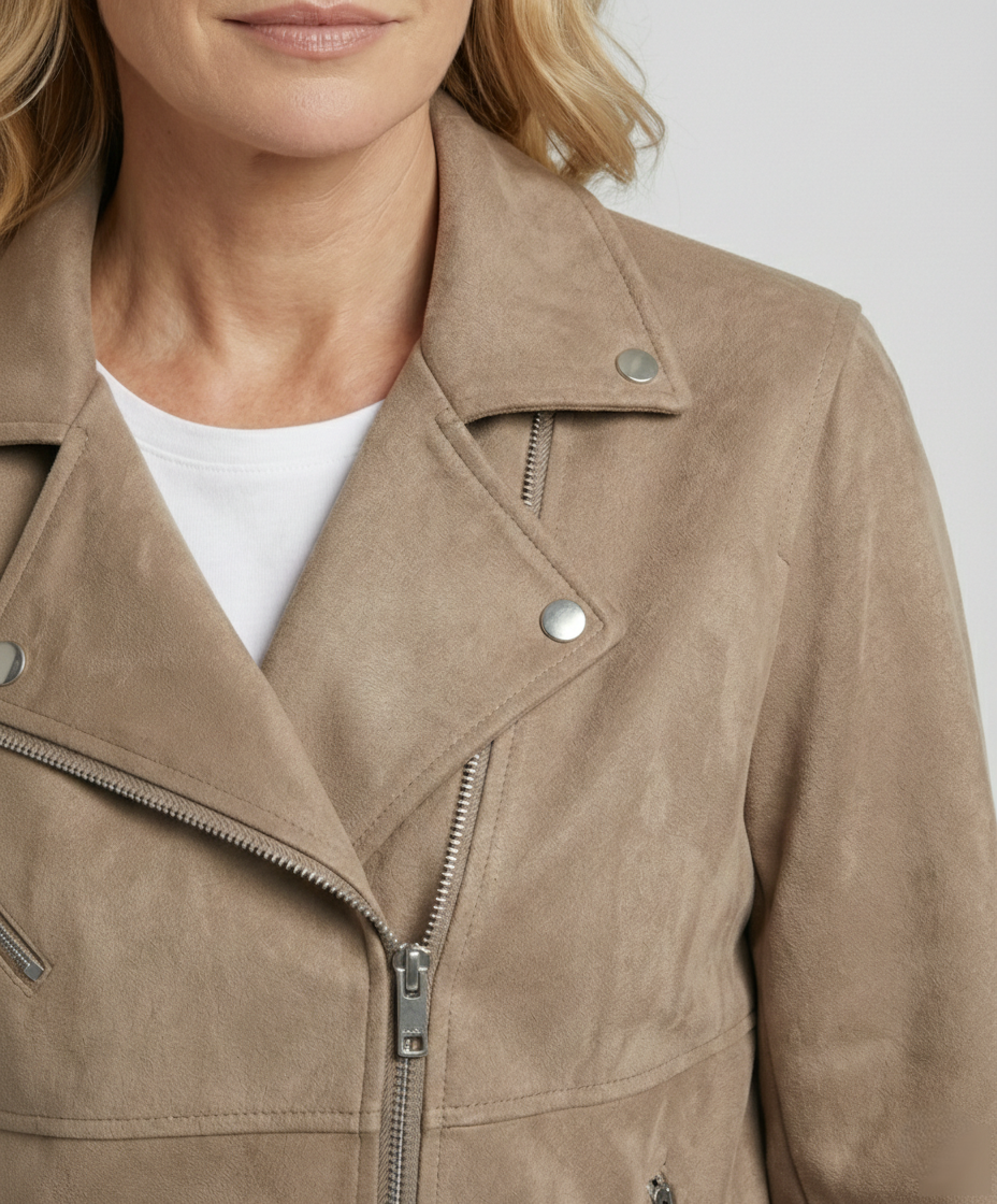 Brown Leather Jacket Women Suede