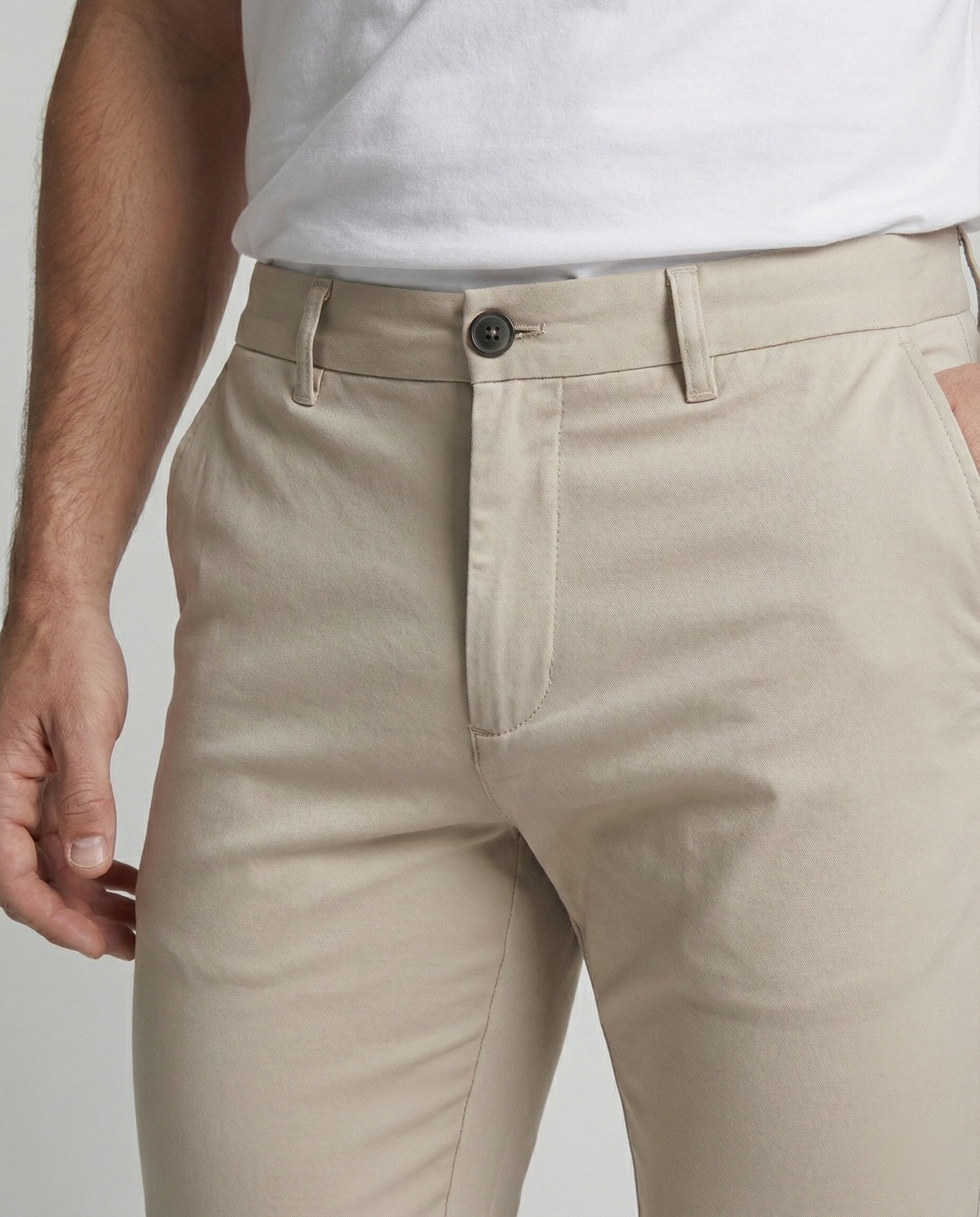 Men's Slim Fit Pants with Elastic Waistband