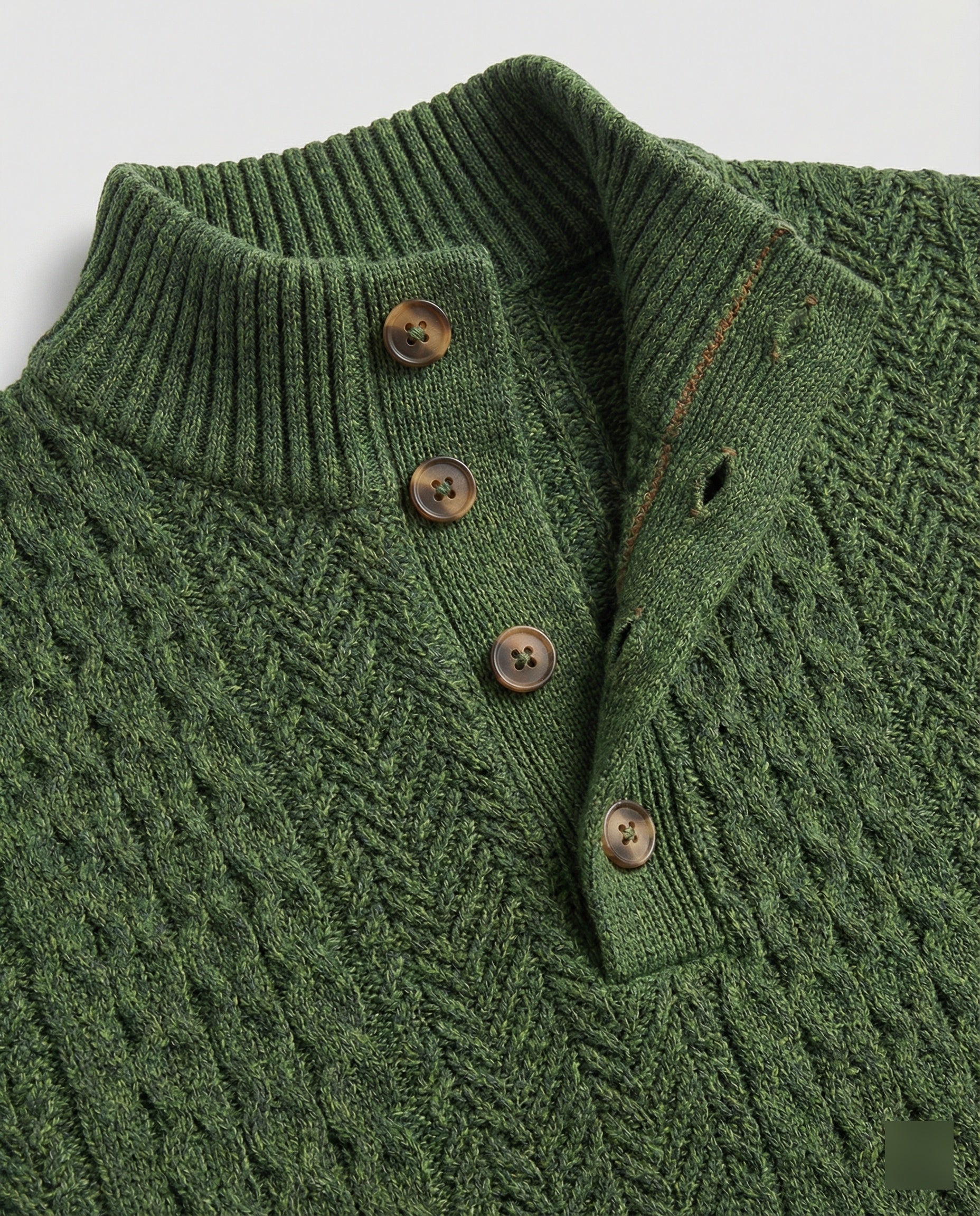 Men's knitted suit with stand-up collar