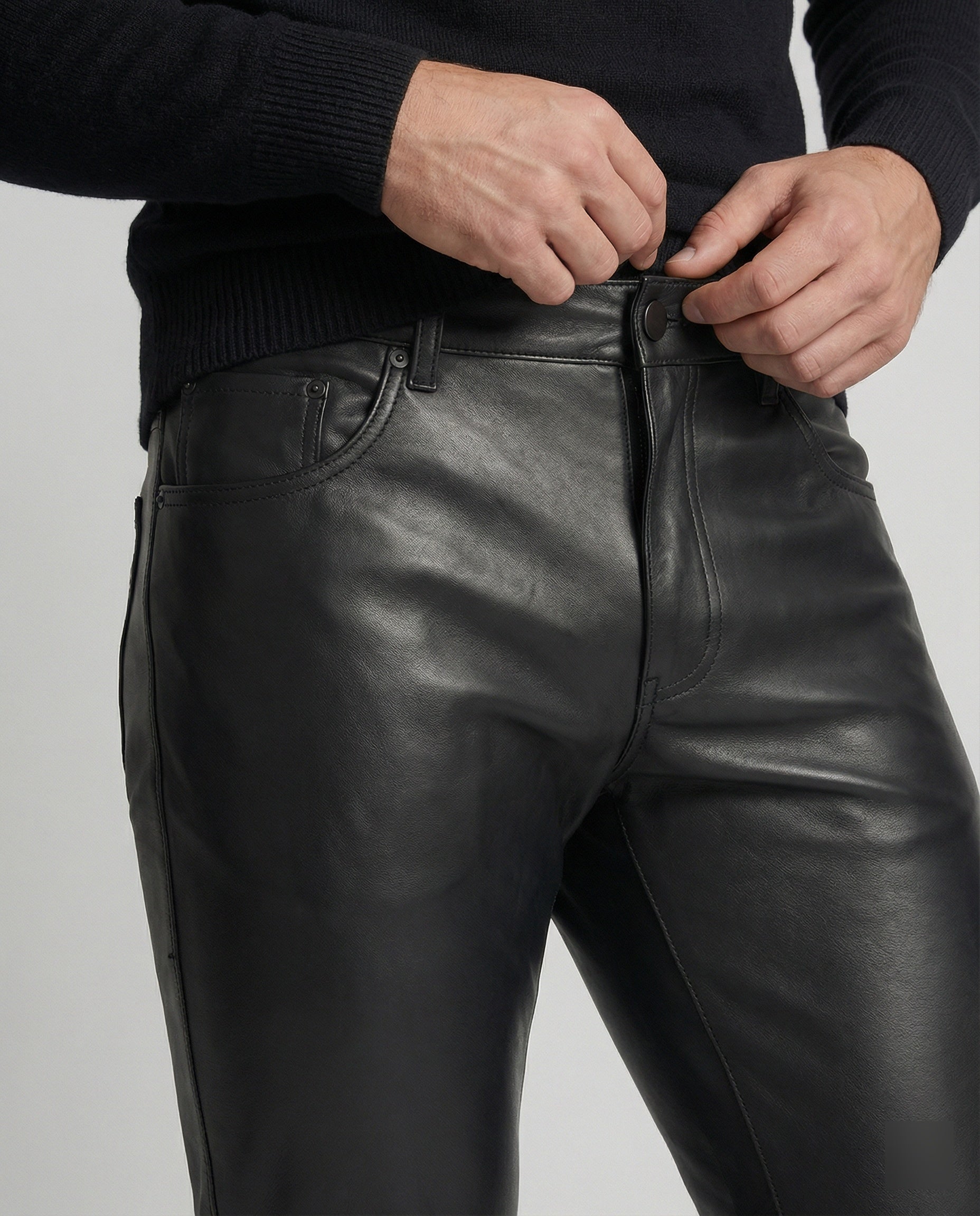 Men's Faux Leather Pants Slim Fit