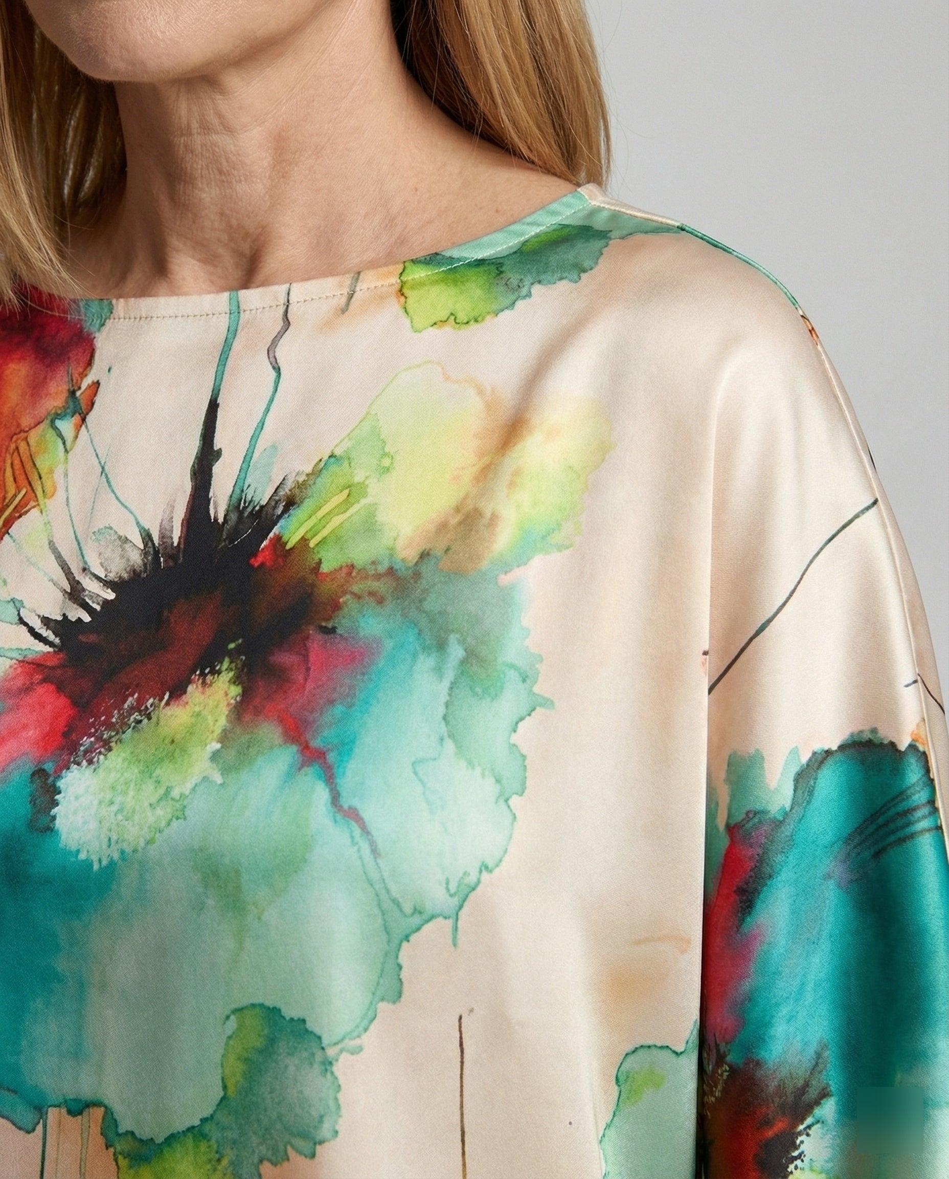 Ladies Two-Piece Set Satin Kimono