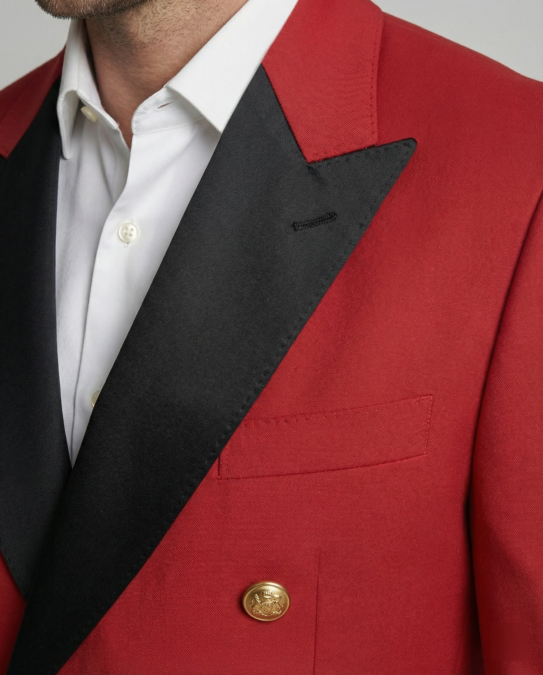 Men's Double-Breasted Blazer – elegant blazer for men with gold buttons