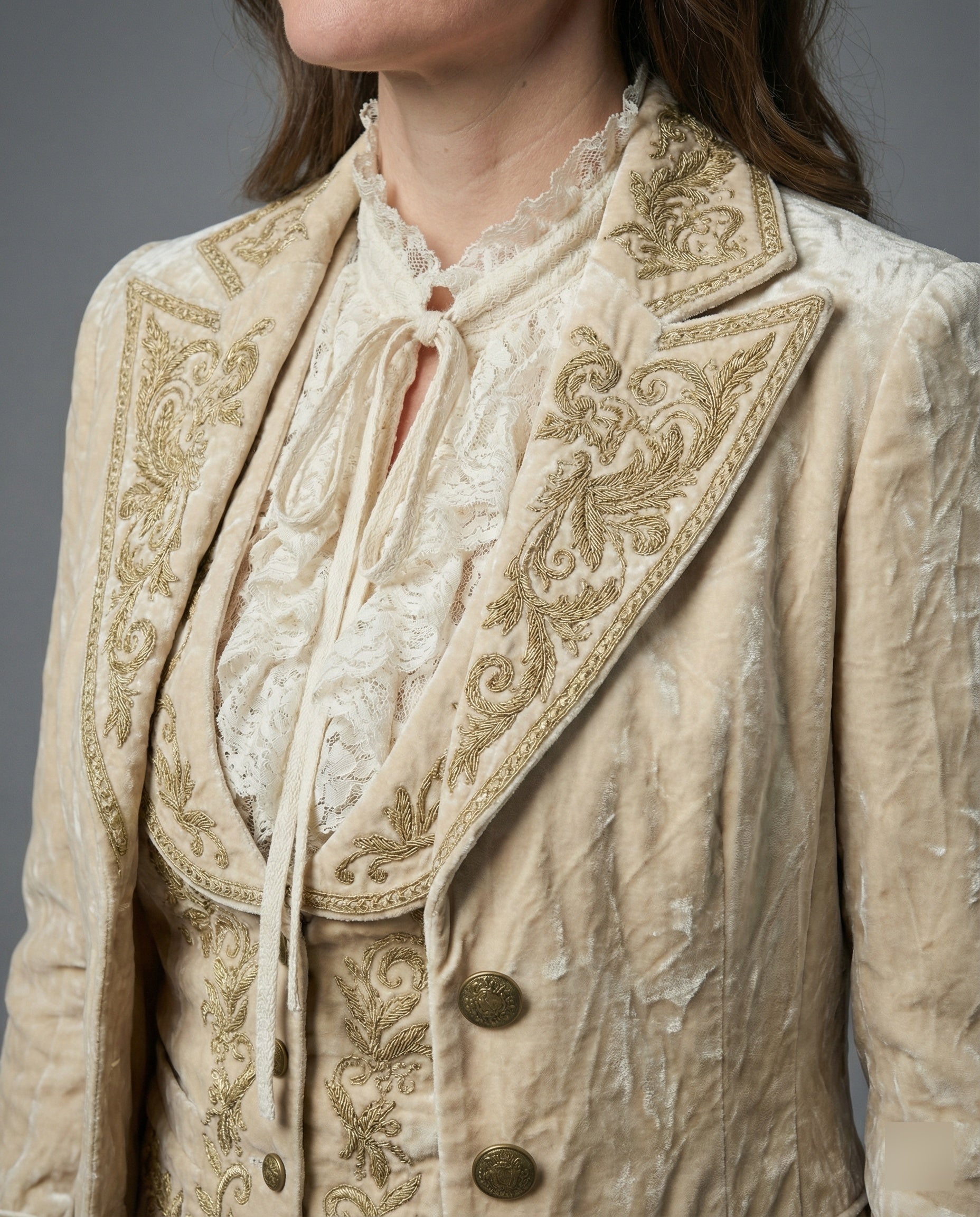 Ladies Blazer Velvet Embroidery