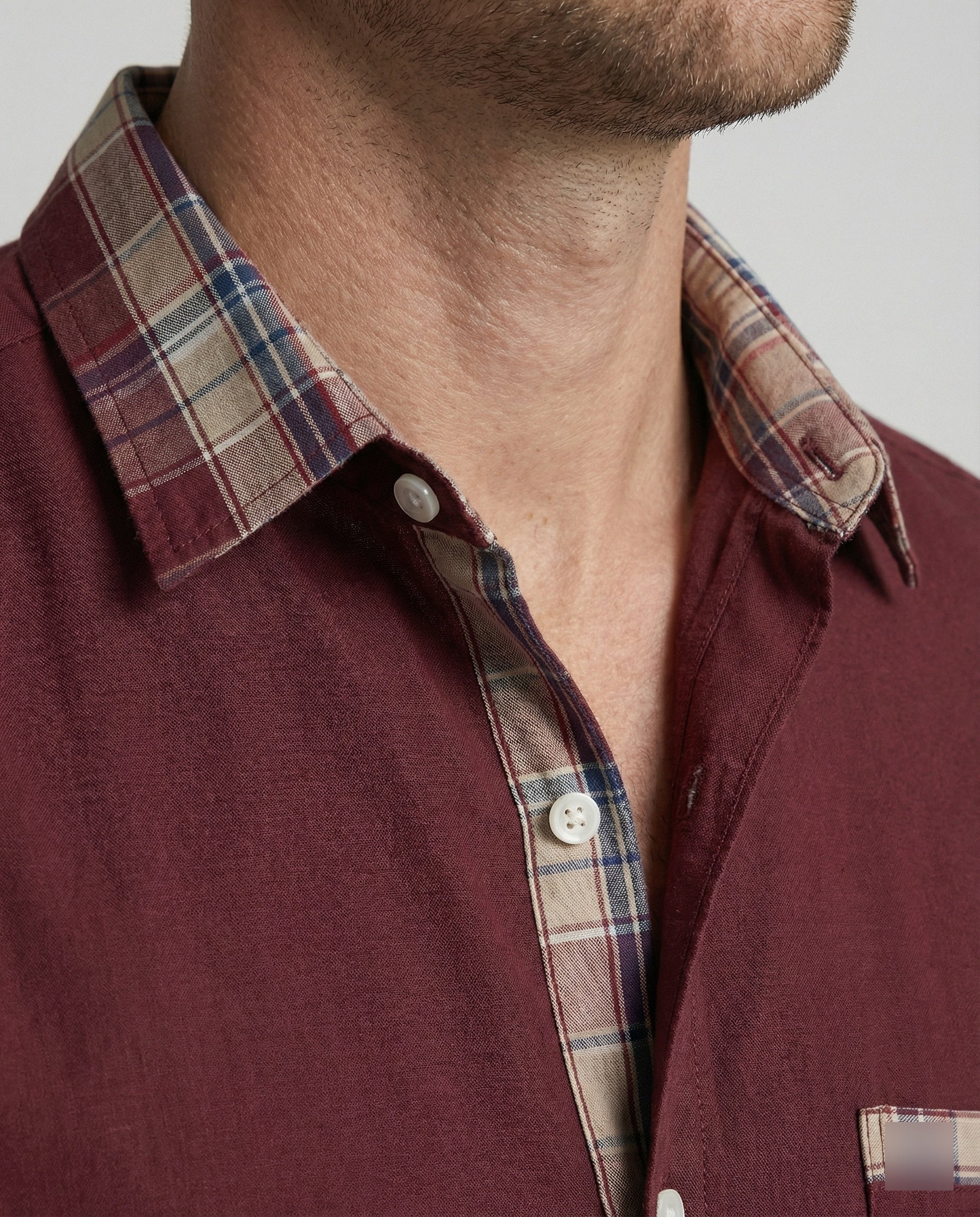 Men's Short Sleeve Shirt Checked Casual