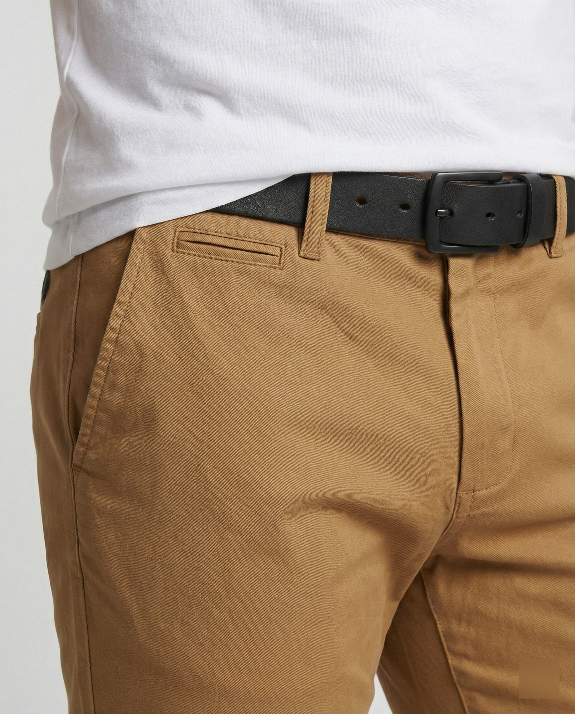 Men's Slim Fit Chino Pants with Elastic Waistband