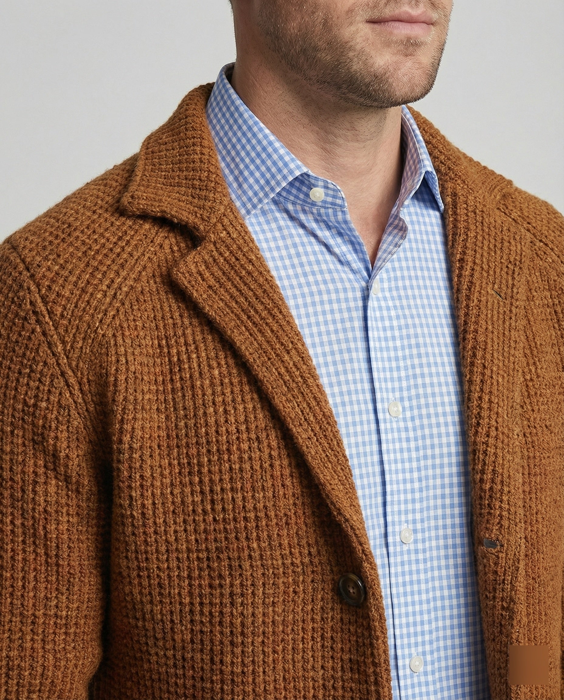 Men's knitted blazer with lapel collar