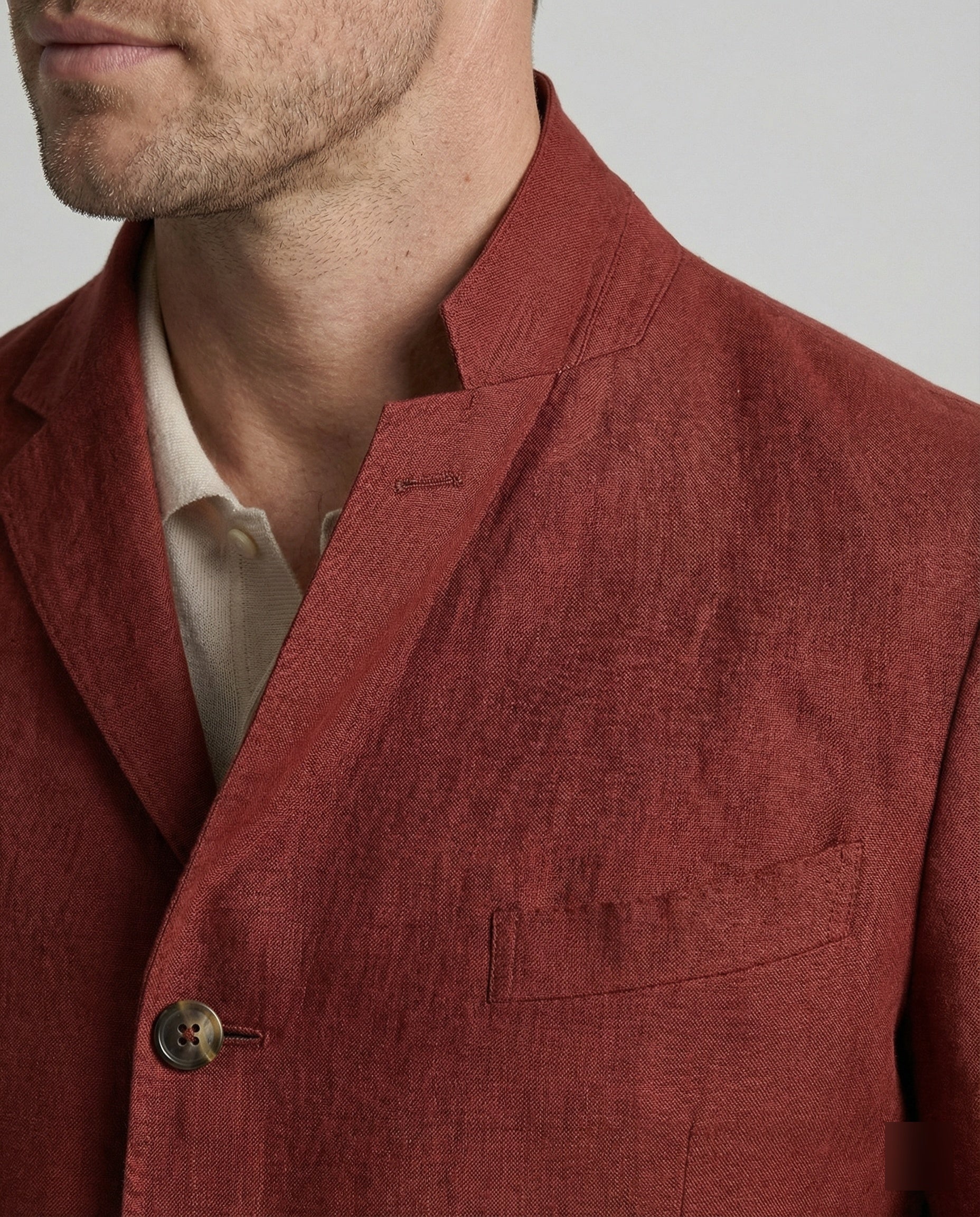Men's Linen Blazer One Button Summer