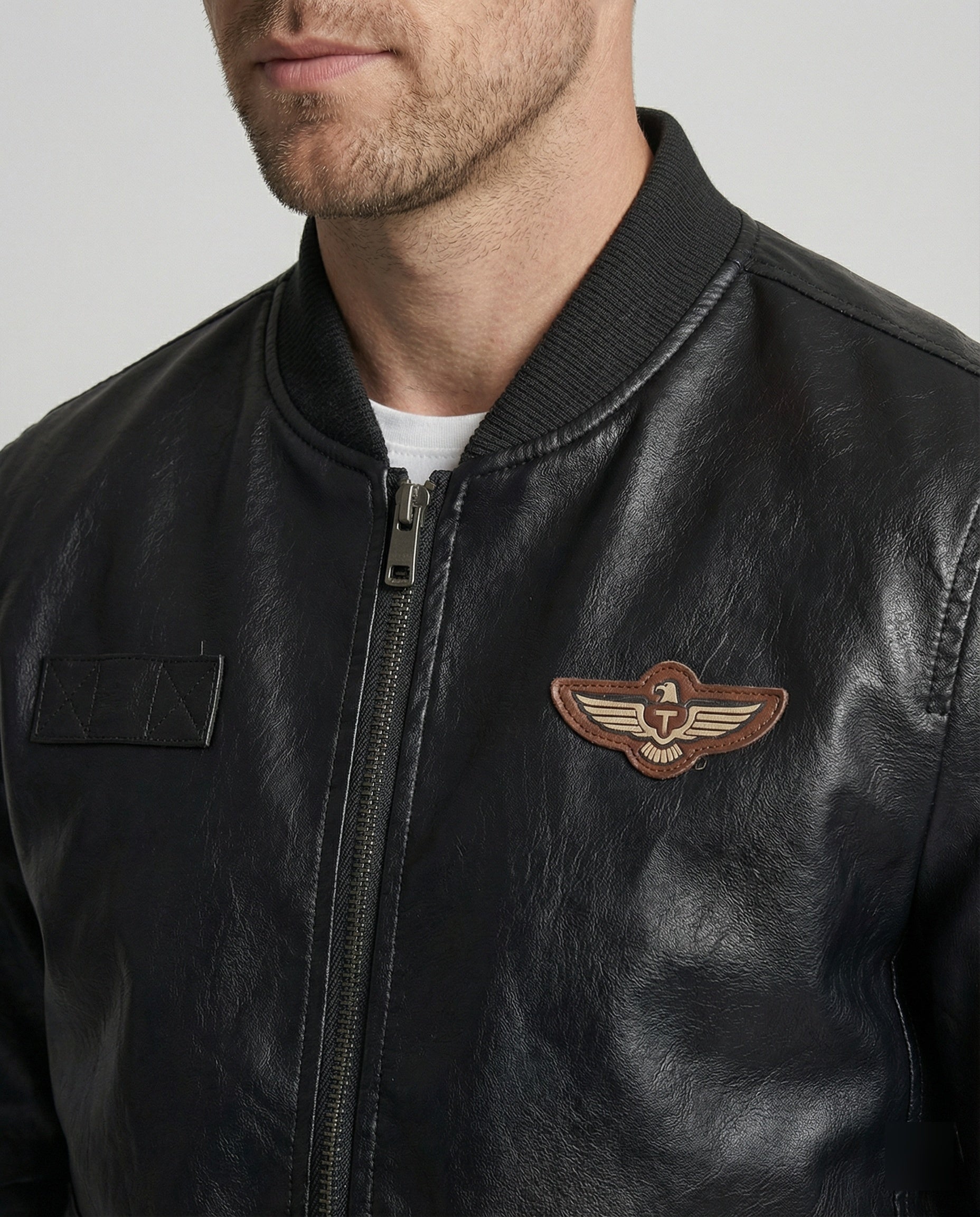 Men's Bomber Jacket Faux Leather Pilot Style