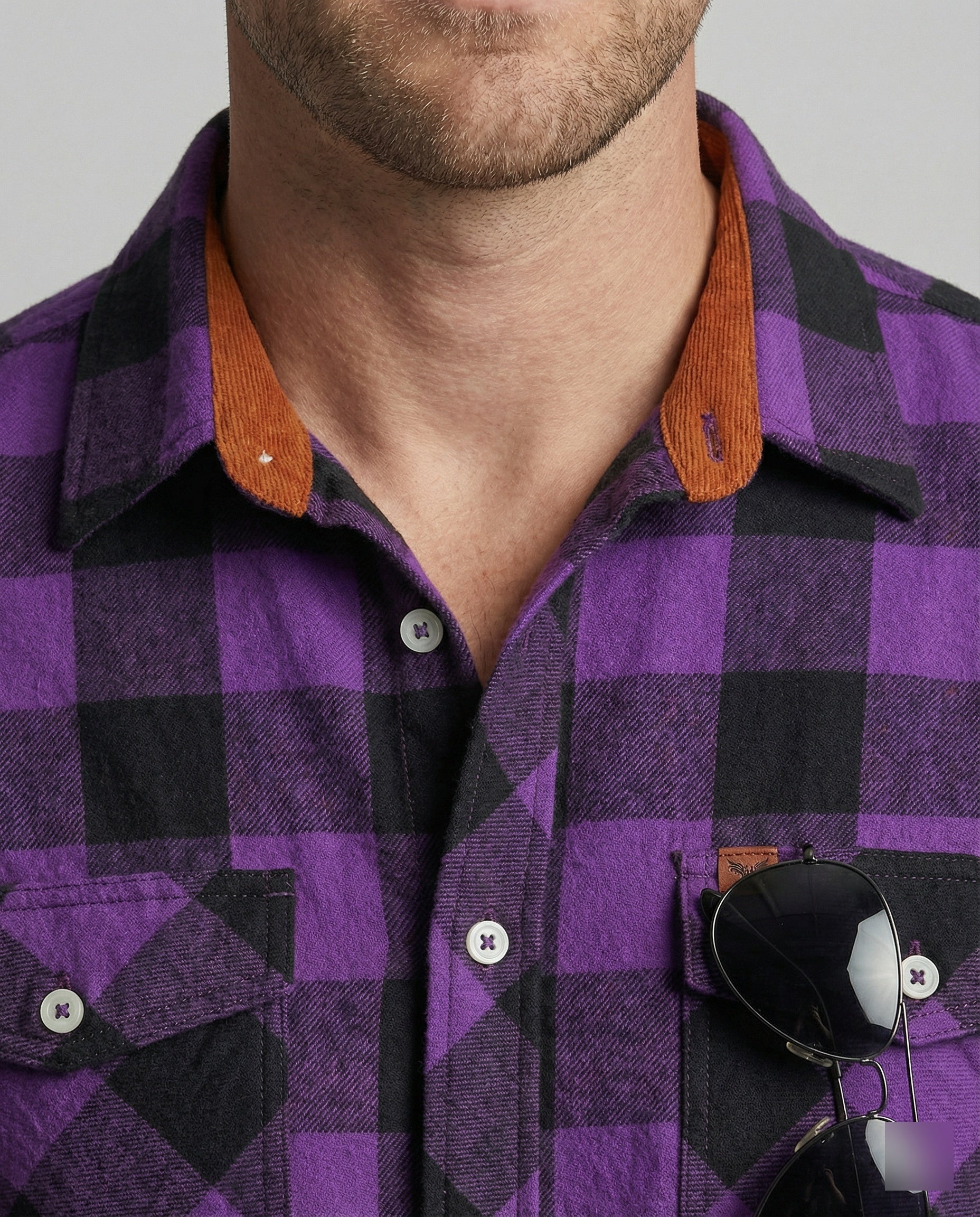 Men's Flannel Shirt Checkered Casual