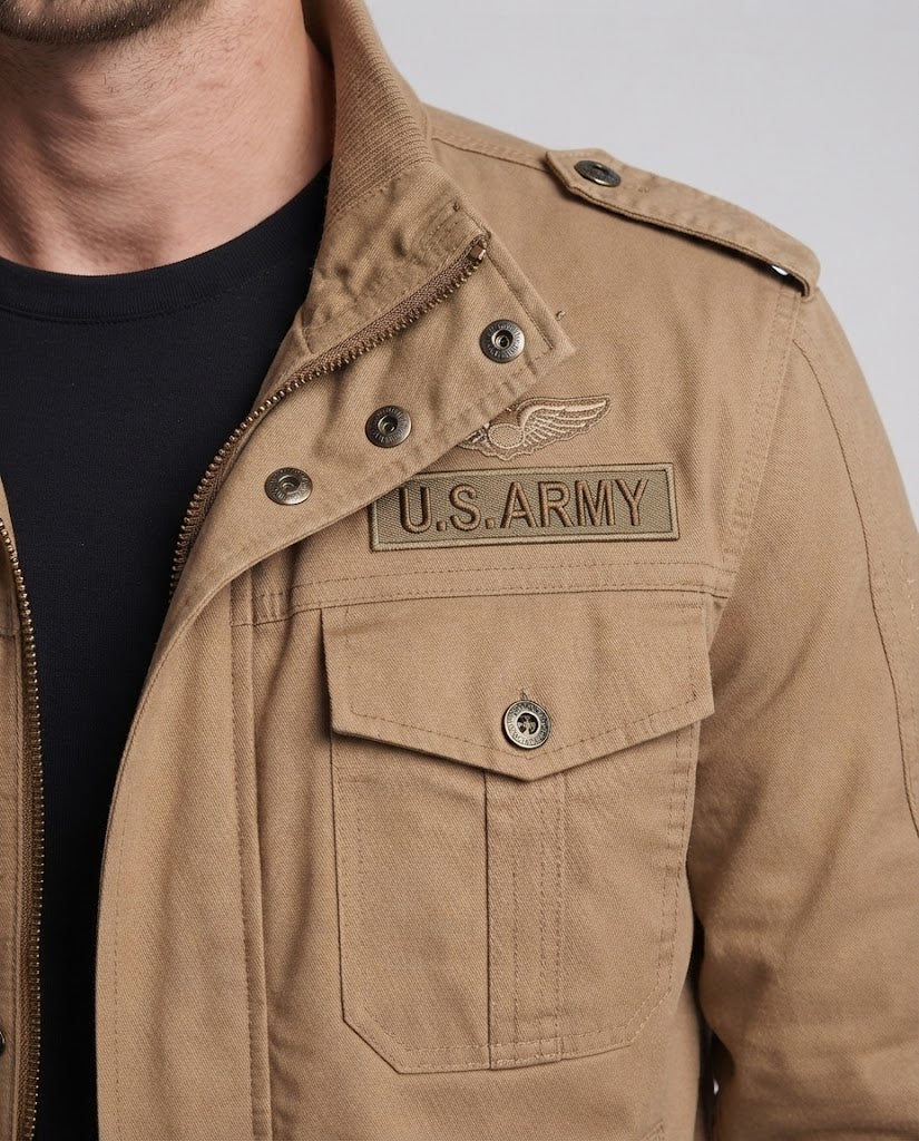 Men's Military-Inspired Utility Jacket Chichicherry